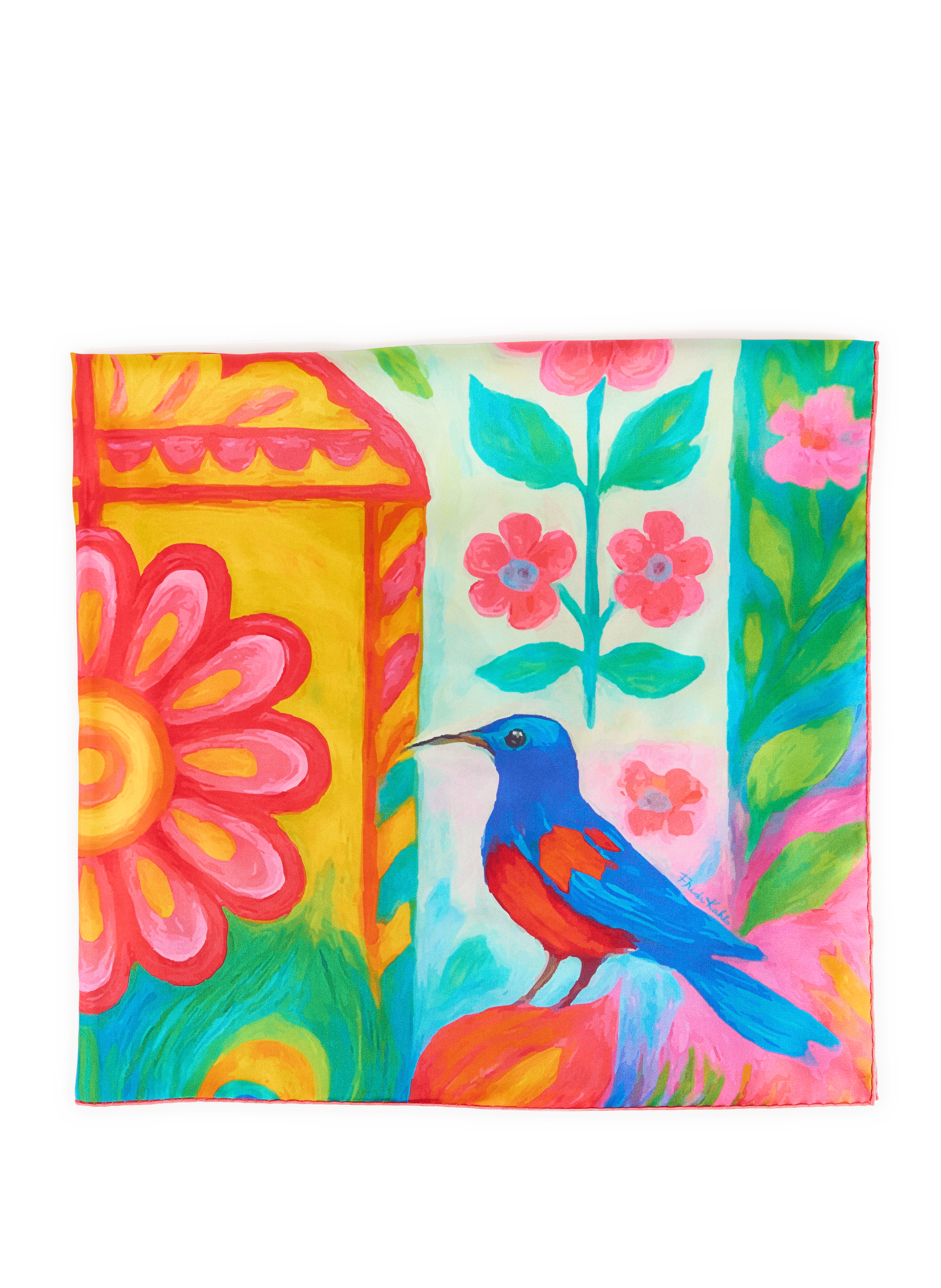 Foulard imprimé en soie PETRUSSE Rose