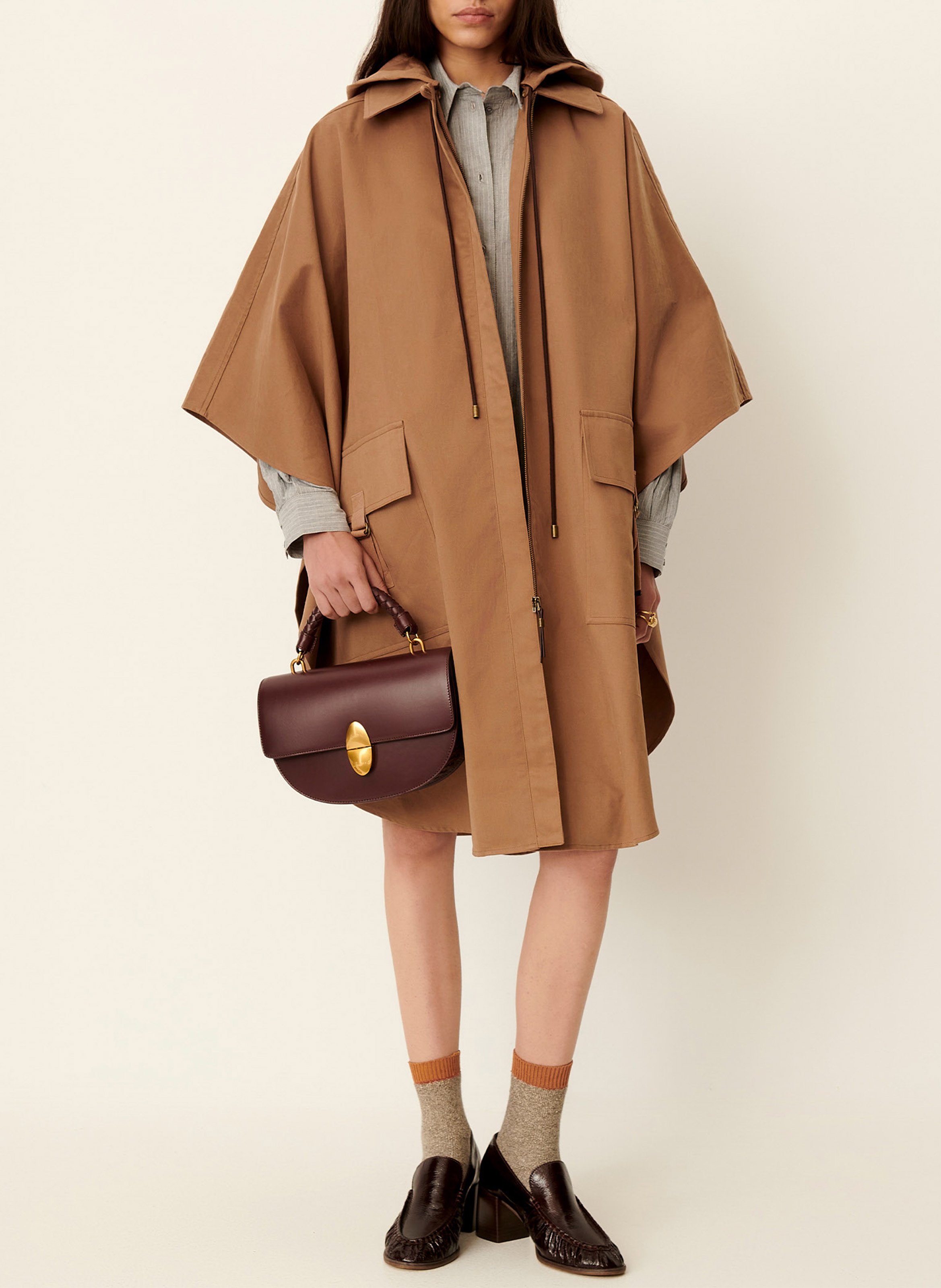 Cape oversize en coton castelwick SESSUN Beige