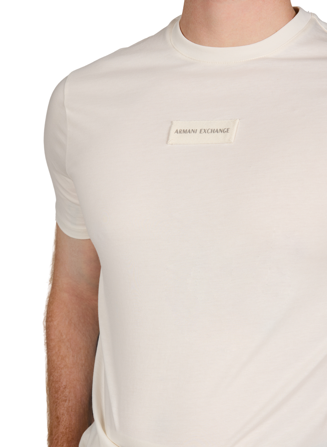 Cotton round-neck T-shirt ARMANI EXCHANGE Beige