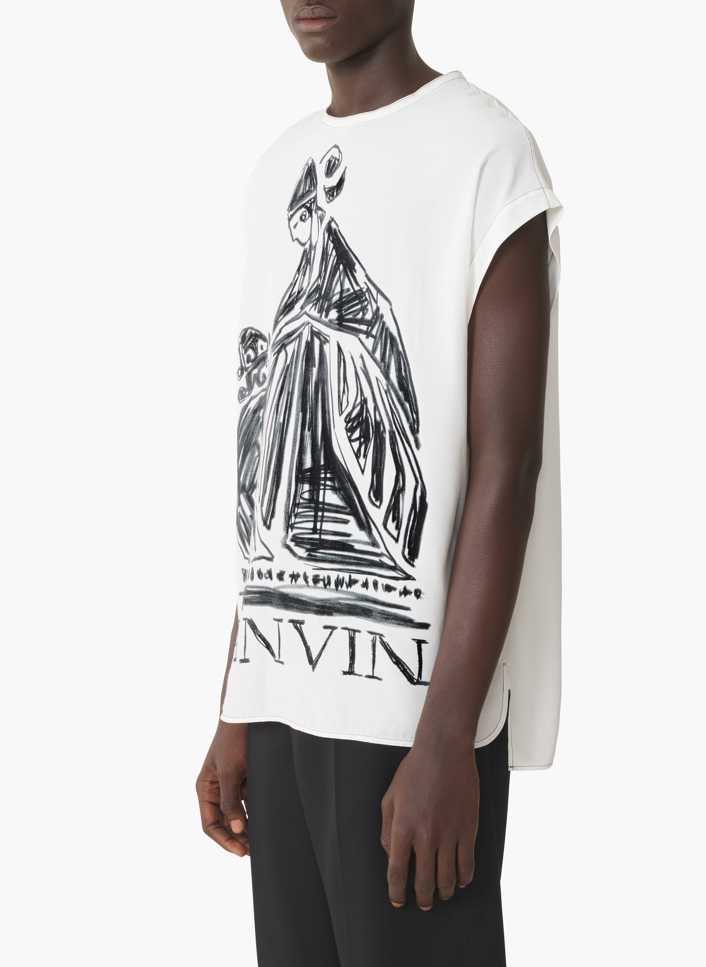 T-shirt imprimé la mère et l'enfant LANVIN Blanc
