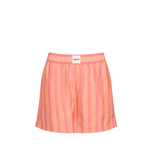 Short rayé à taille élastiquée en lyocell Short rayé à taille élastiquée en lyocell