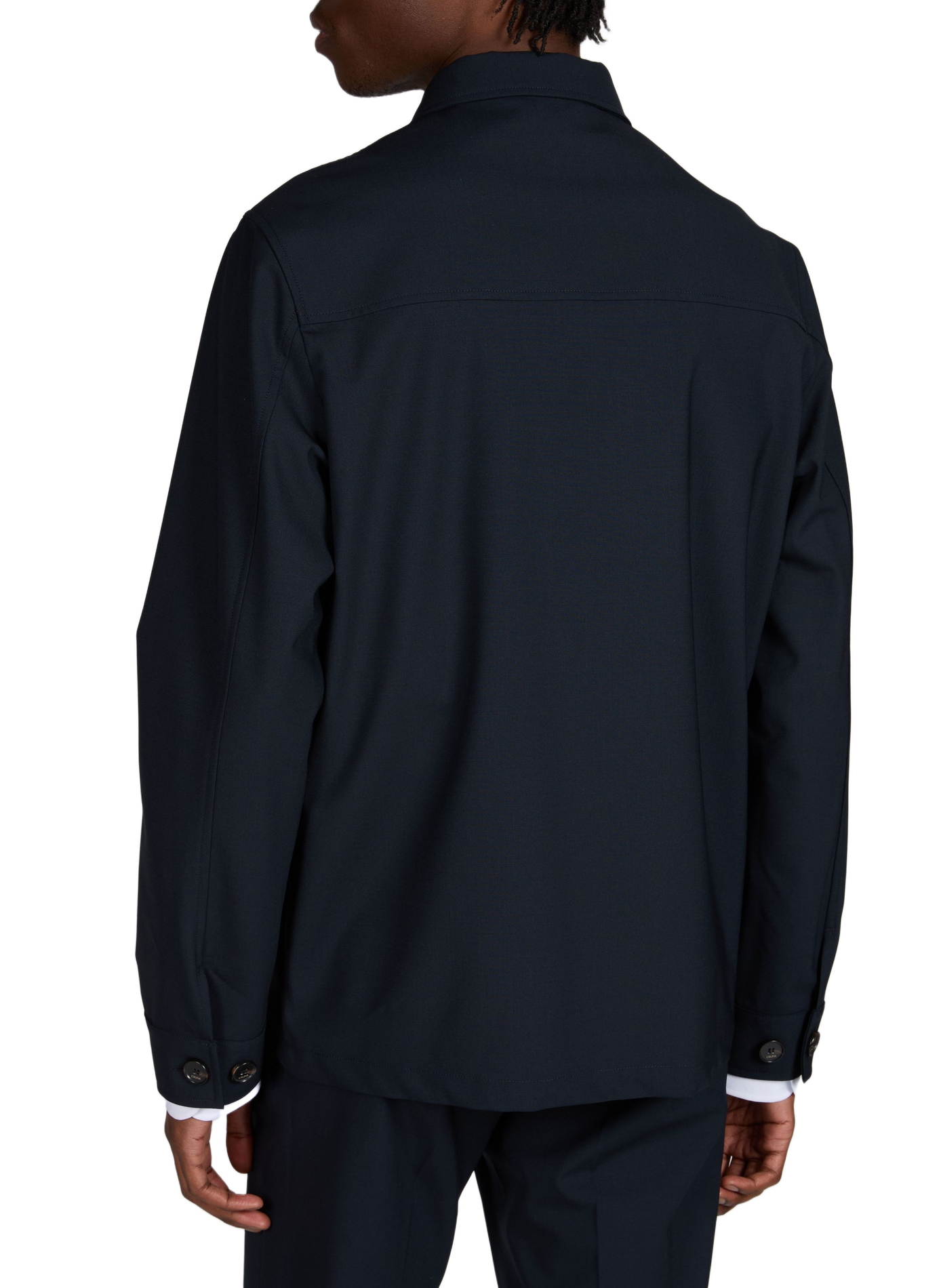 Jacket with classic collar in blended virgin wool CRUNA Blue