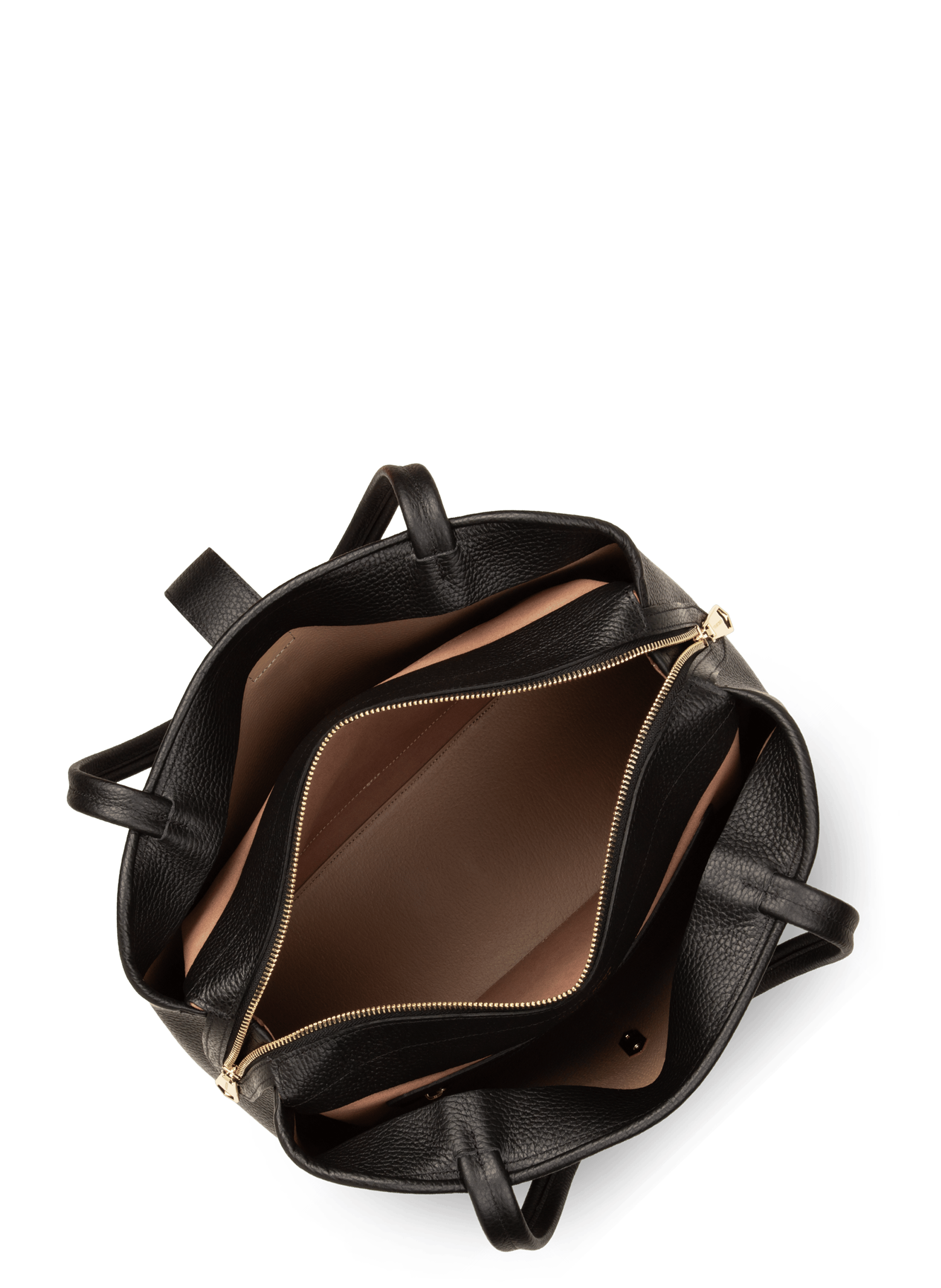 Grand sac cabas épaule - top double LANCASTER Zwart