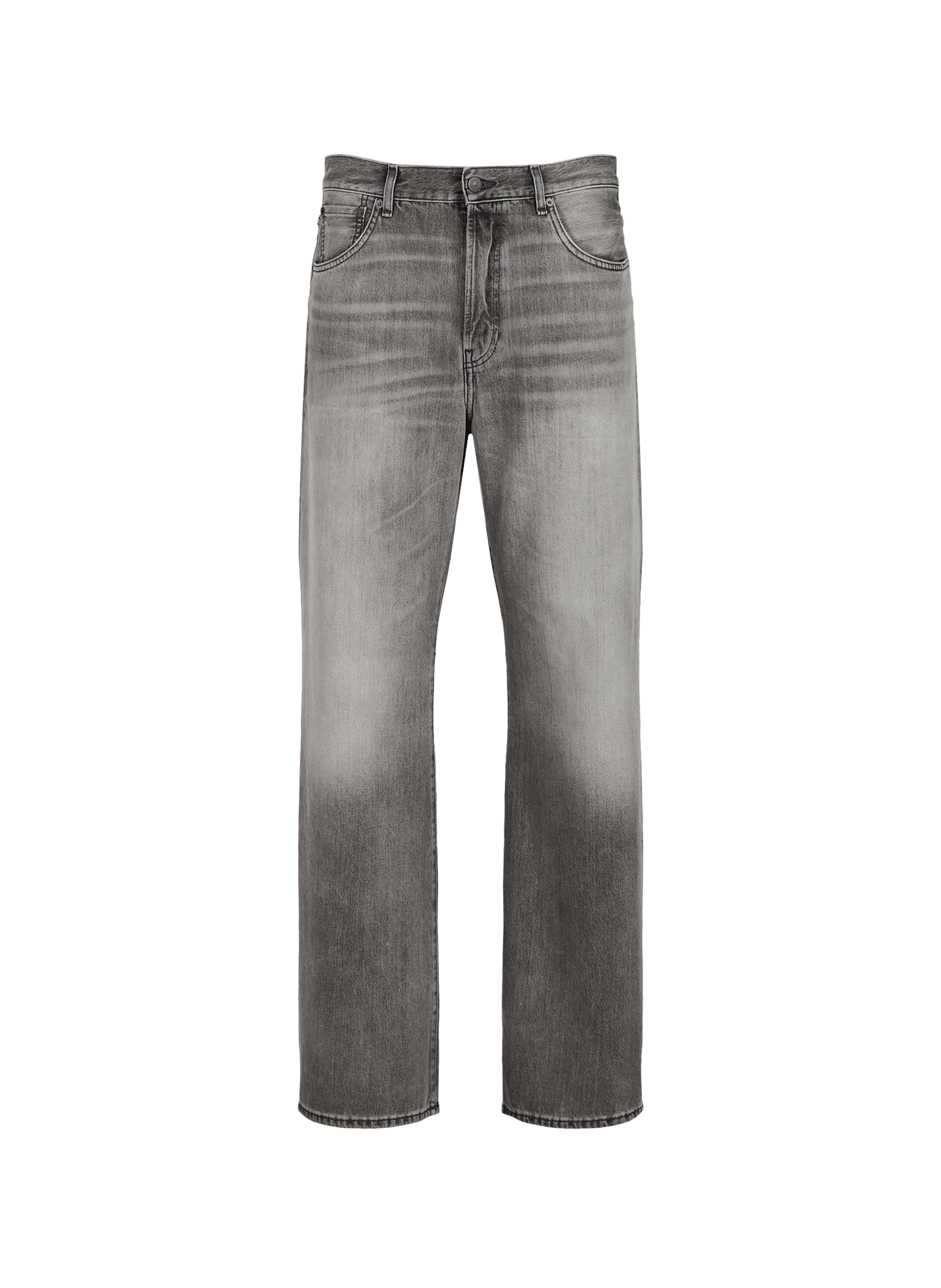 Rechte jeans met vervaagd effect van gemengd katoen ACNE STUDIOS Grijs