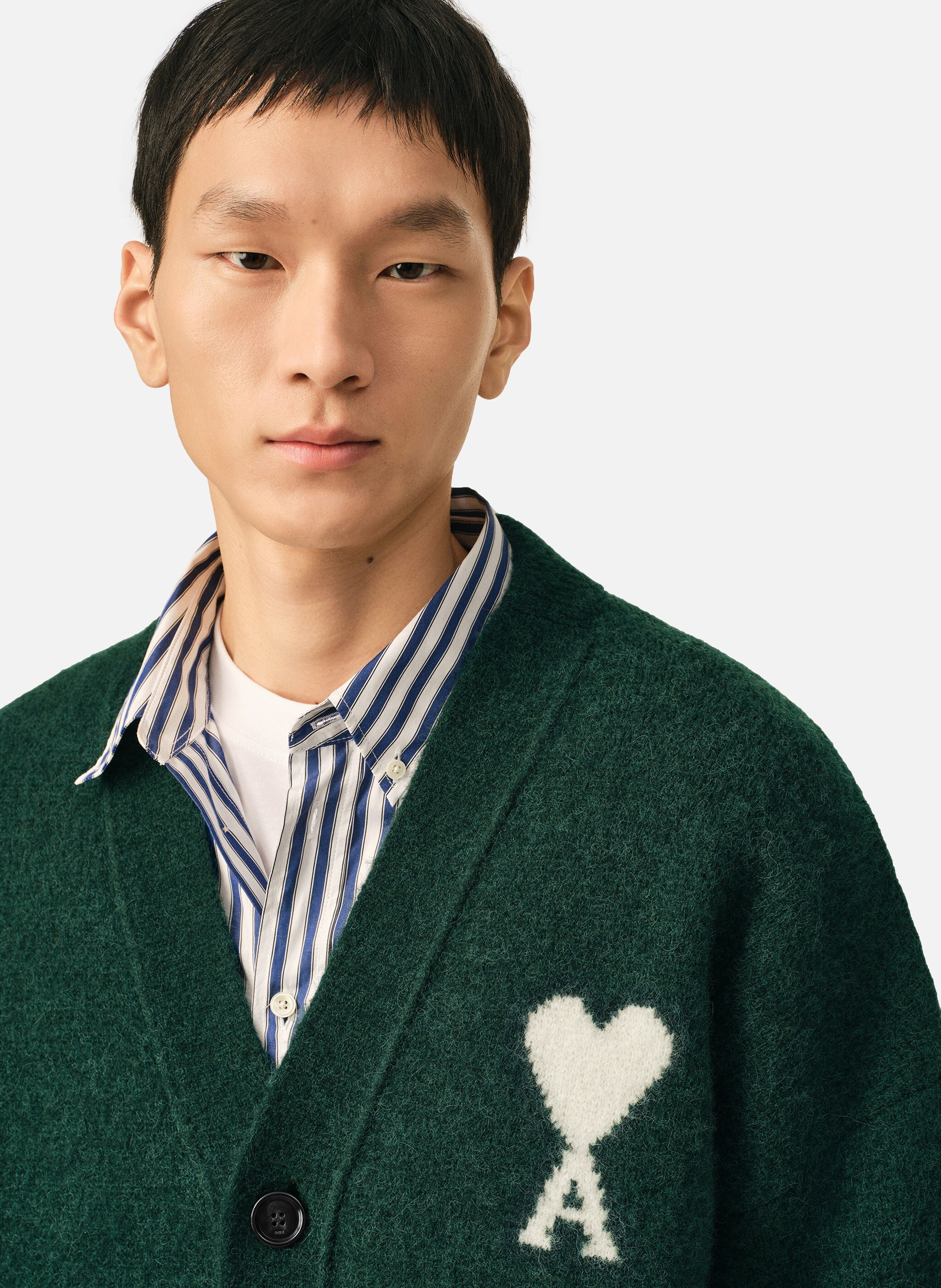 Cardigan unisexe en alpaga ami de coeur AMI PARIS Vert