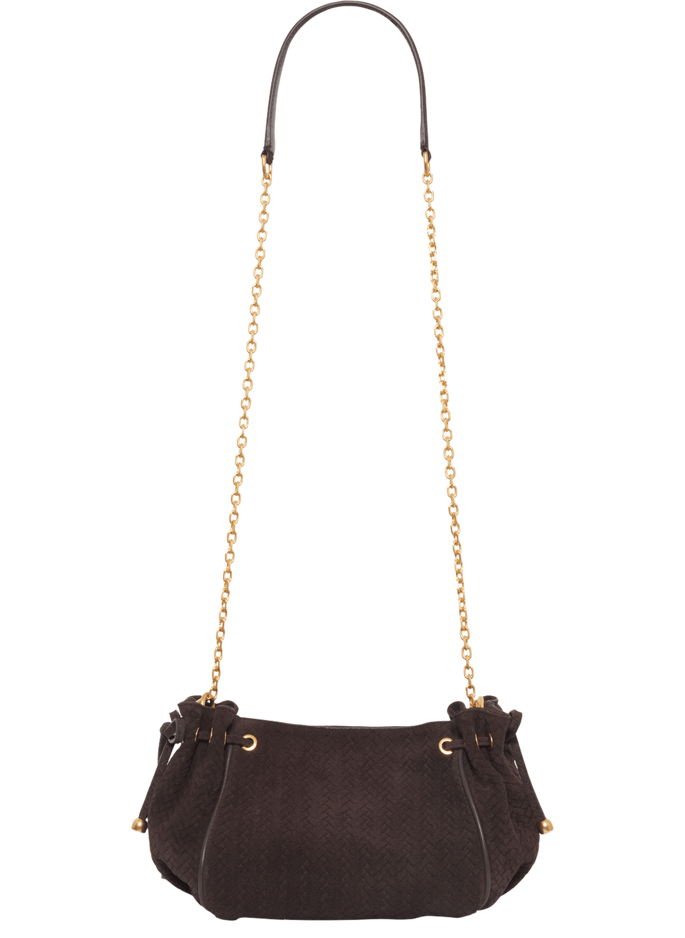Sac en cuir velours effet tressé - le mini 24 GERARD DAREL Marron