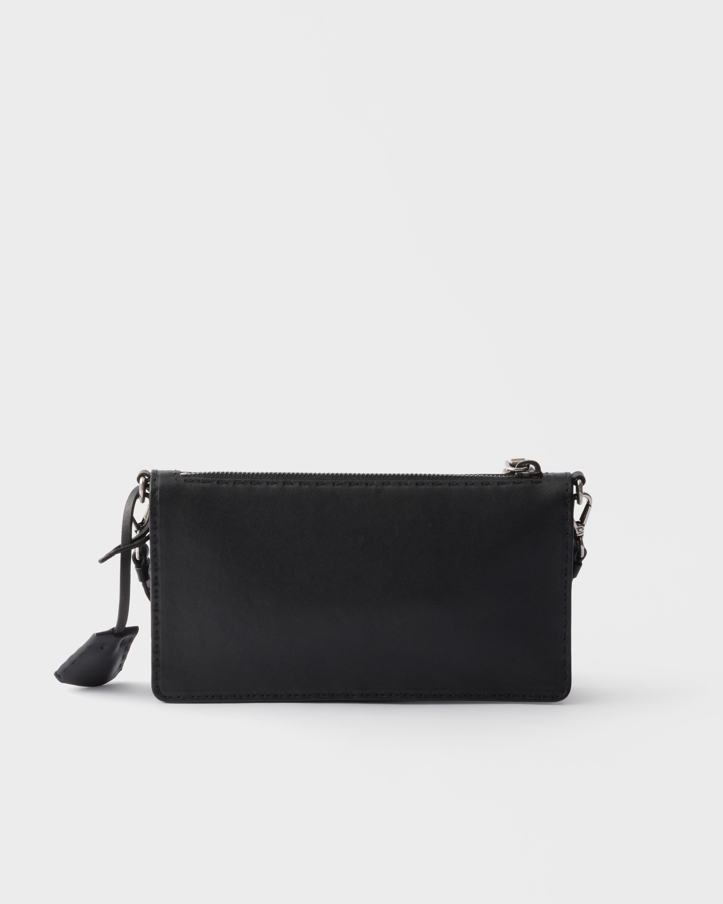 Pochette en cuir vieilli PRADA Noir