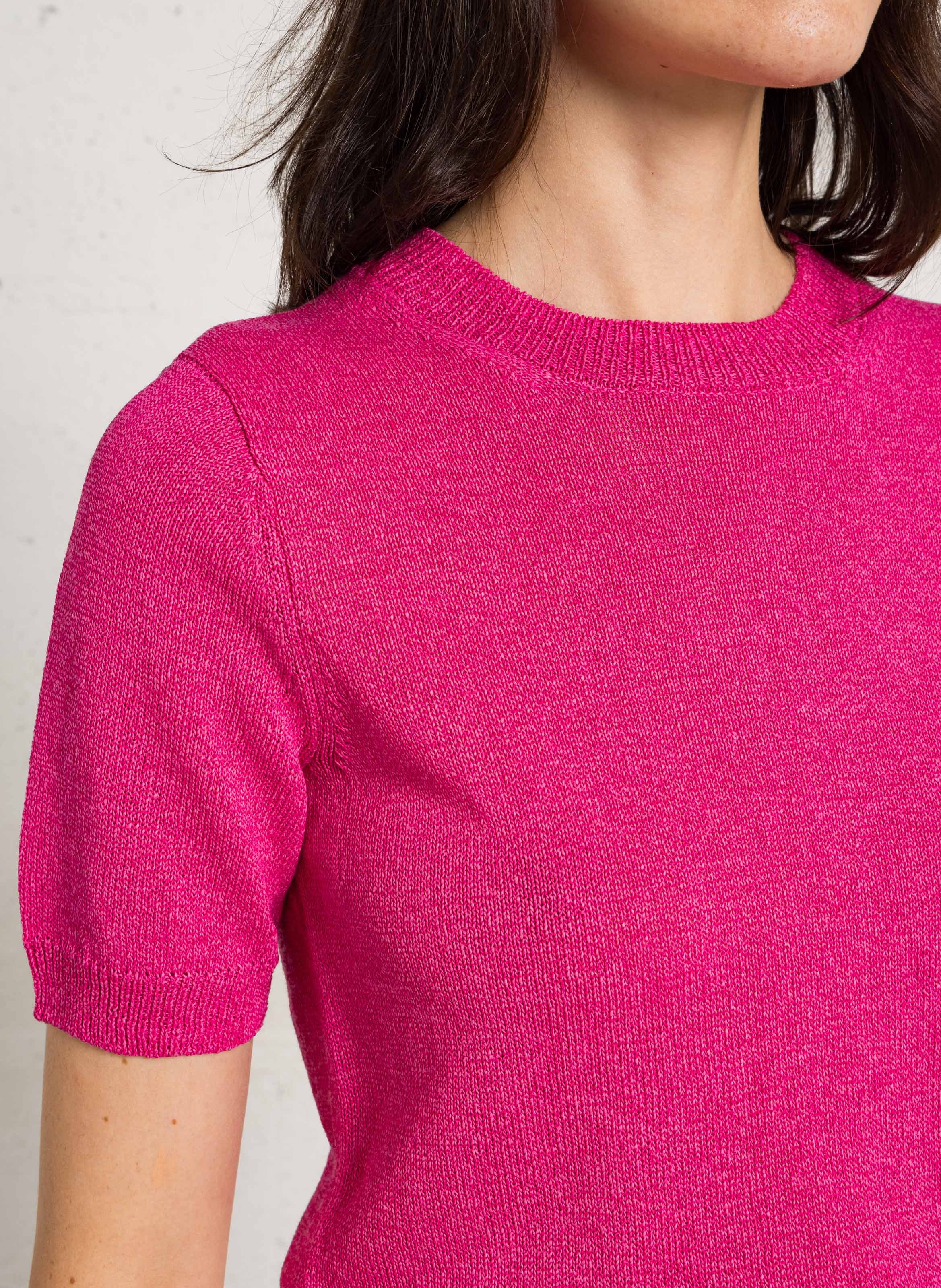 T-shirt col rond en coton mélangé amanda MAISON 123 Rose