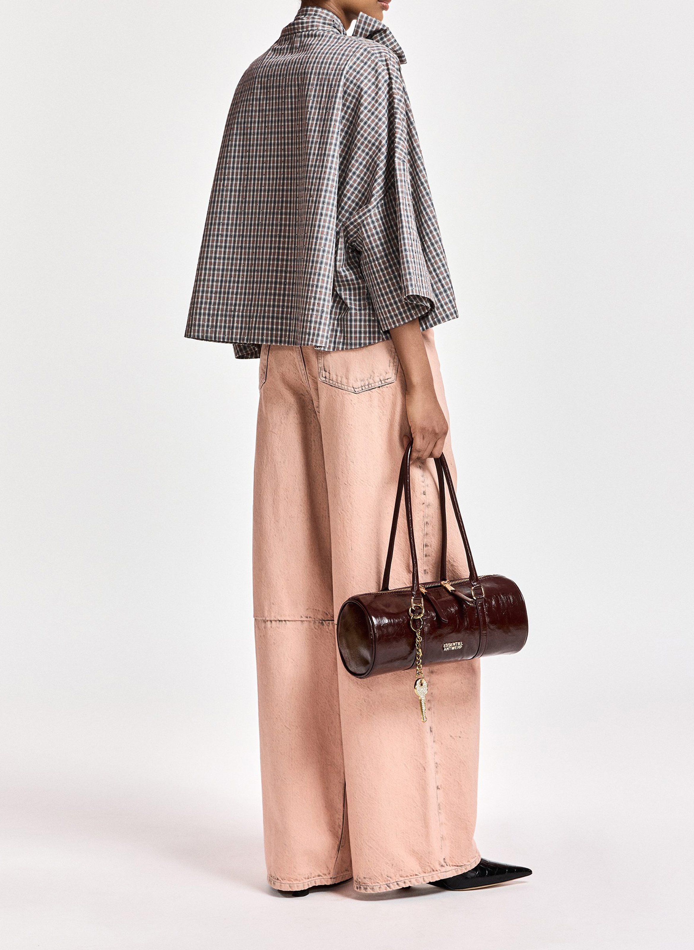 Top oversize col lavallière en coton kefir ESSENTIEL ANTWERP Gris