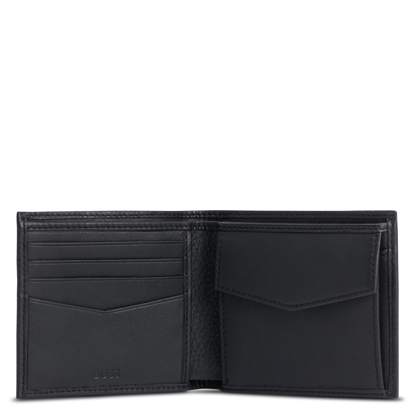 Portefeuille en cuir BOSS Noir