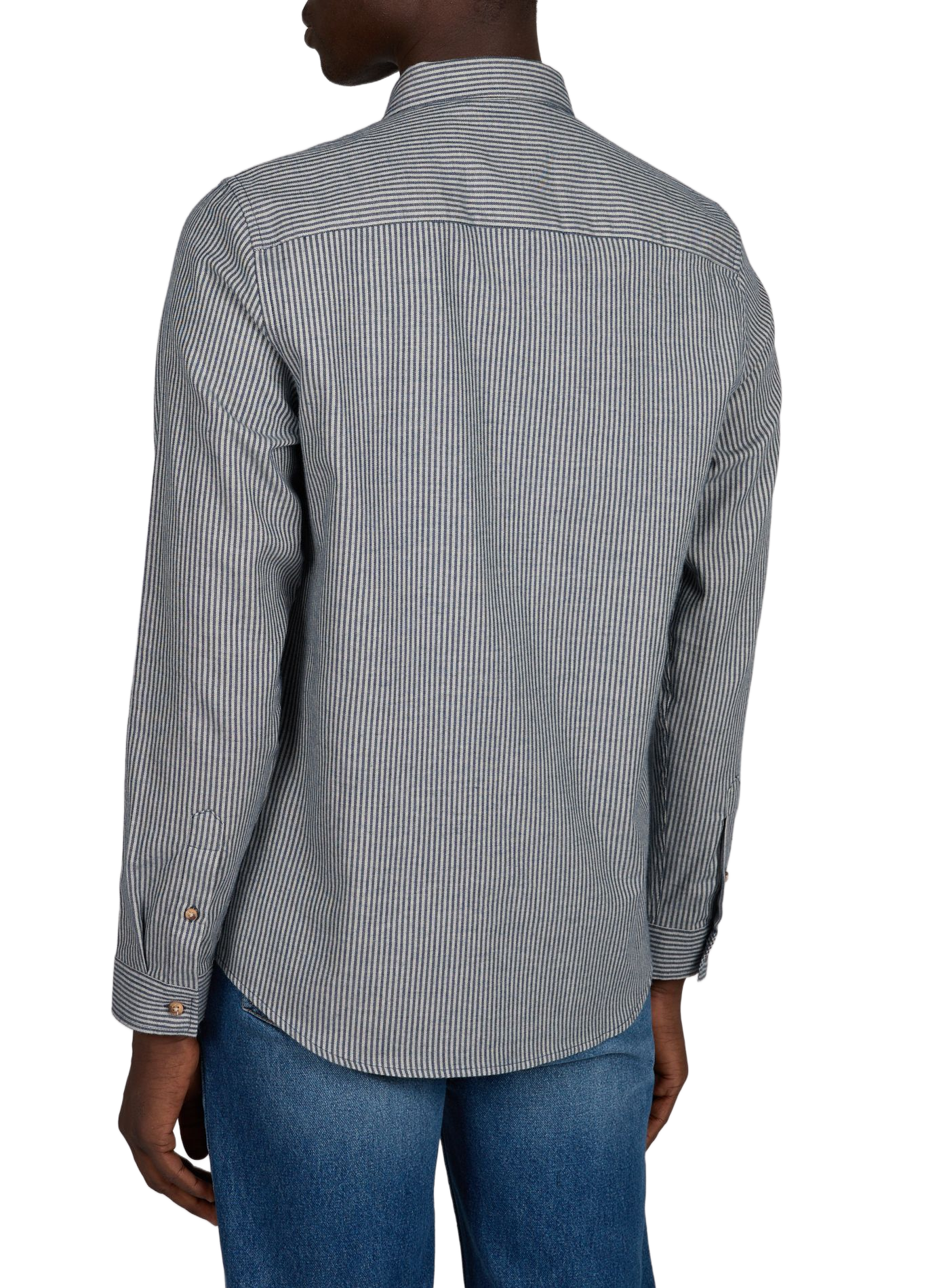 Long-sleeved striped cotton shirt FAGUO Beige
