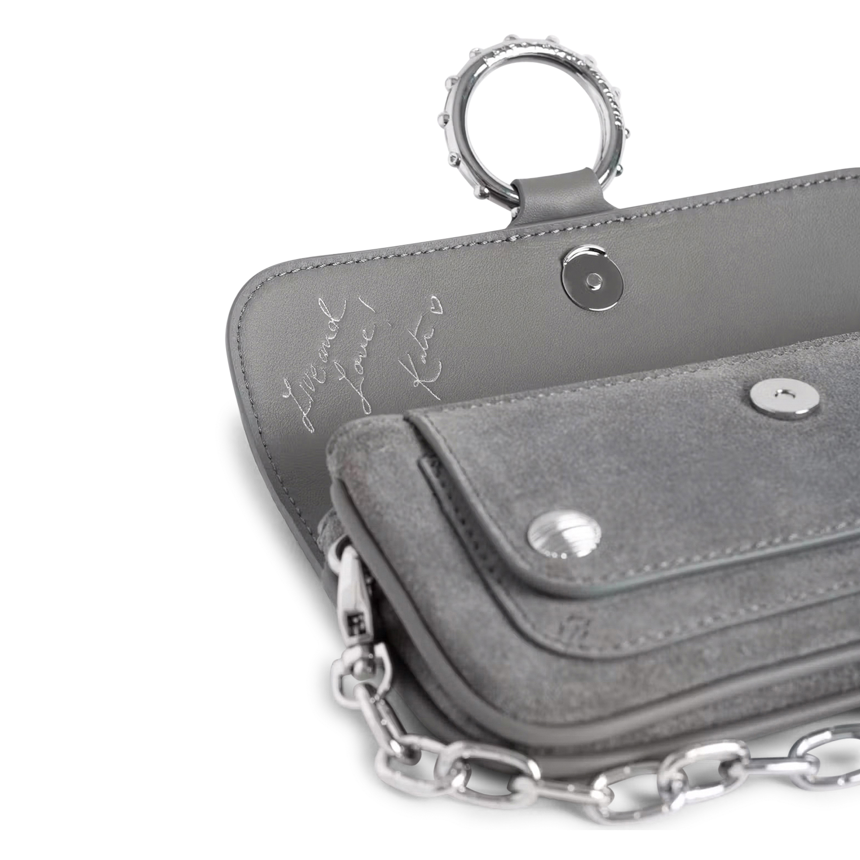 Schoudertas van leer kate wallet ZADIG&VOLTAIRE Grijs