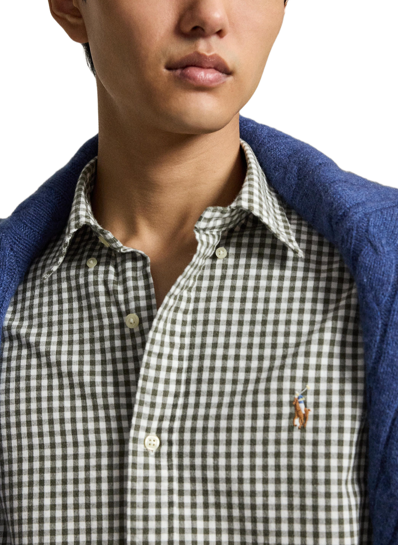 Chemise droite à carreaux en coton  POLO RALPH LAUREN Blanc