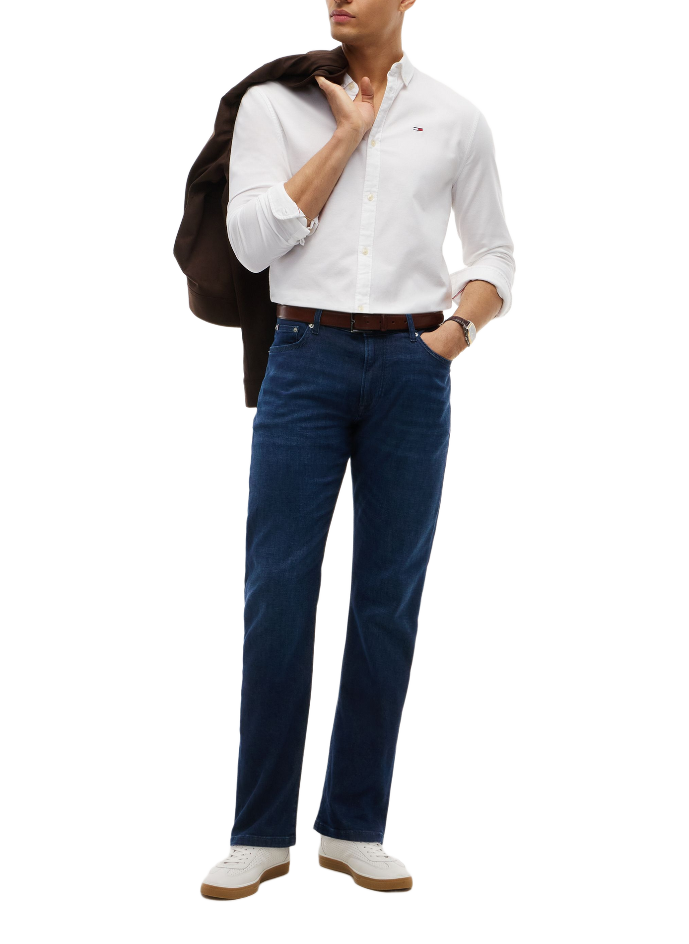 Plain mid-rise straight-leg jeans TOMMY HILFIGER Blue