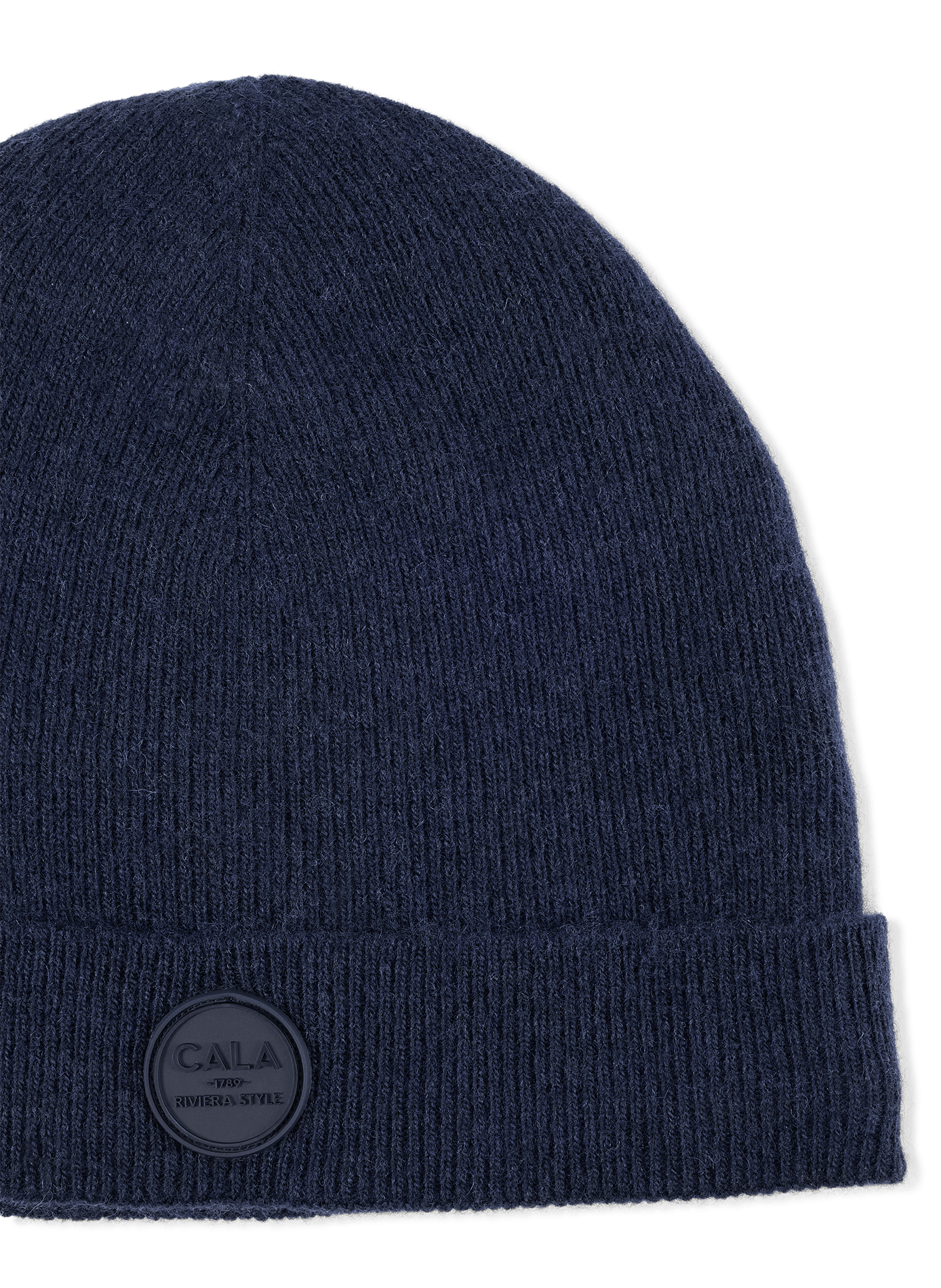 Ribbed turn-up beanie in a wool blend 1789 CALA Blue