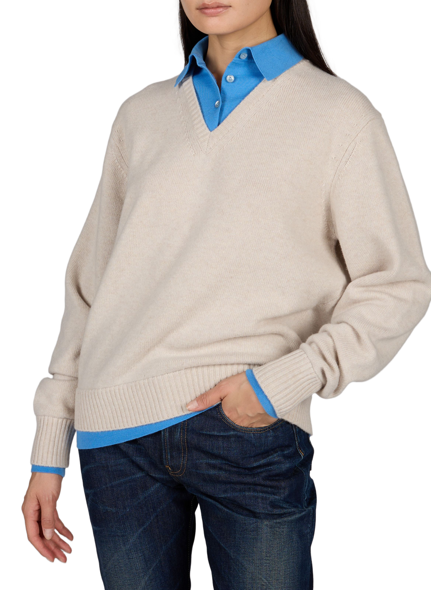 Oversized classic wool sweater ACNE STUDIOS Beige