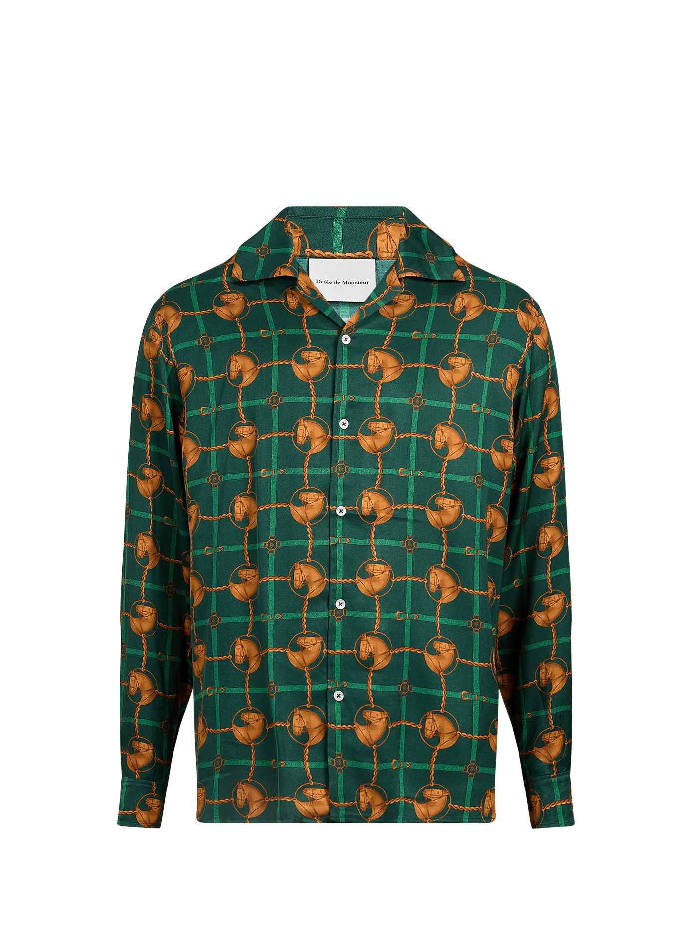 Printed flowing shirt DROLE DE MONSIEUR Green