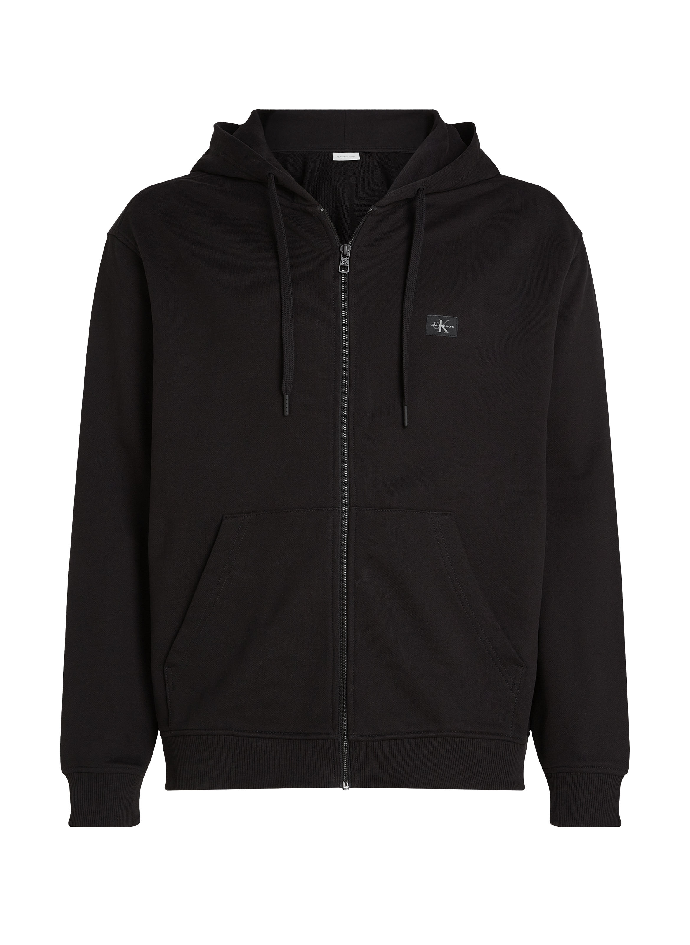 Hoodie zippé en coton CALVIN KLEIN Noir