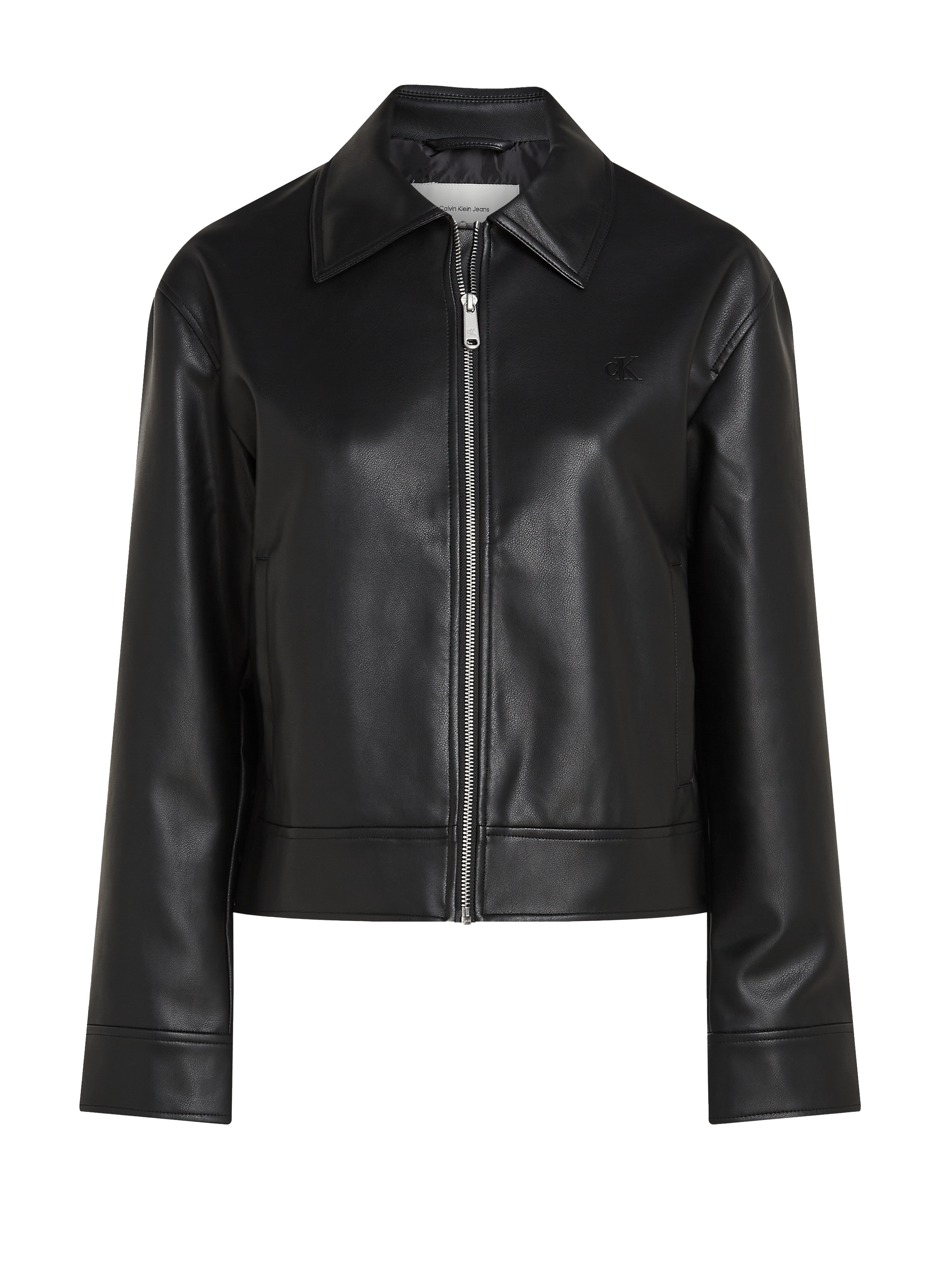 Veste en faux cuir zippée CALVIN KLEIN Noir