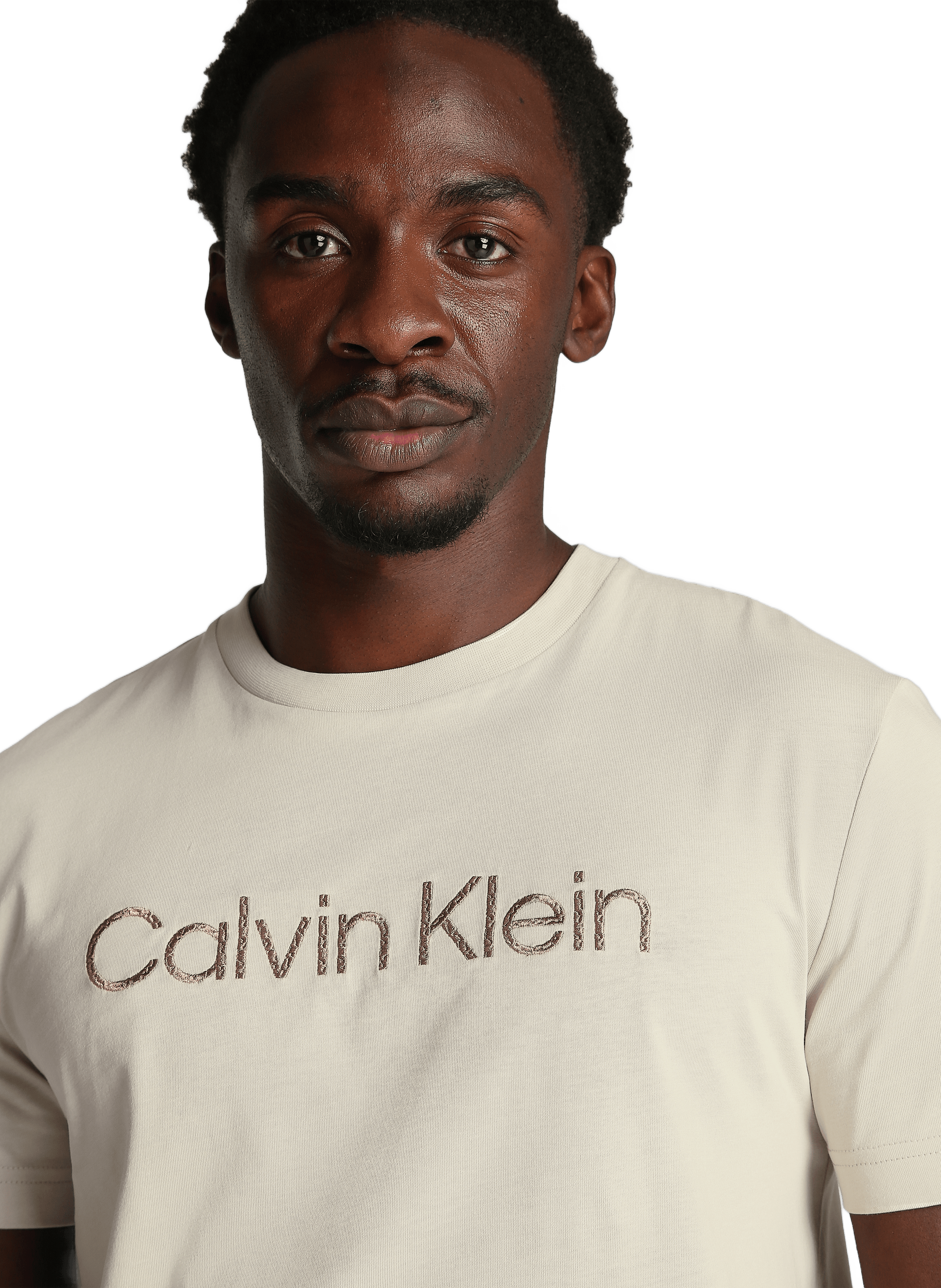 Cotton T-shirt CALVIN KLEIN Beige