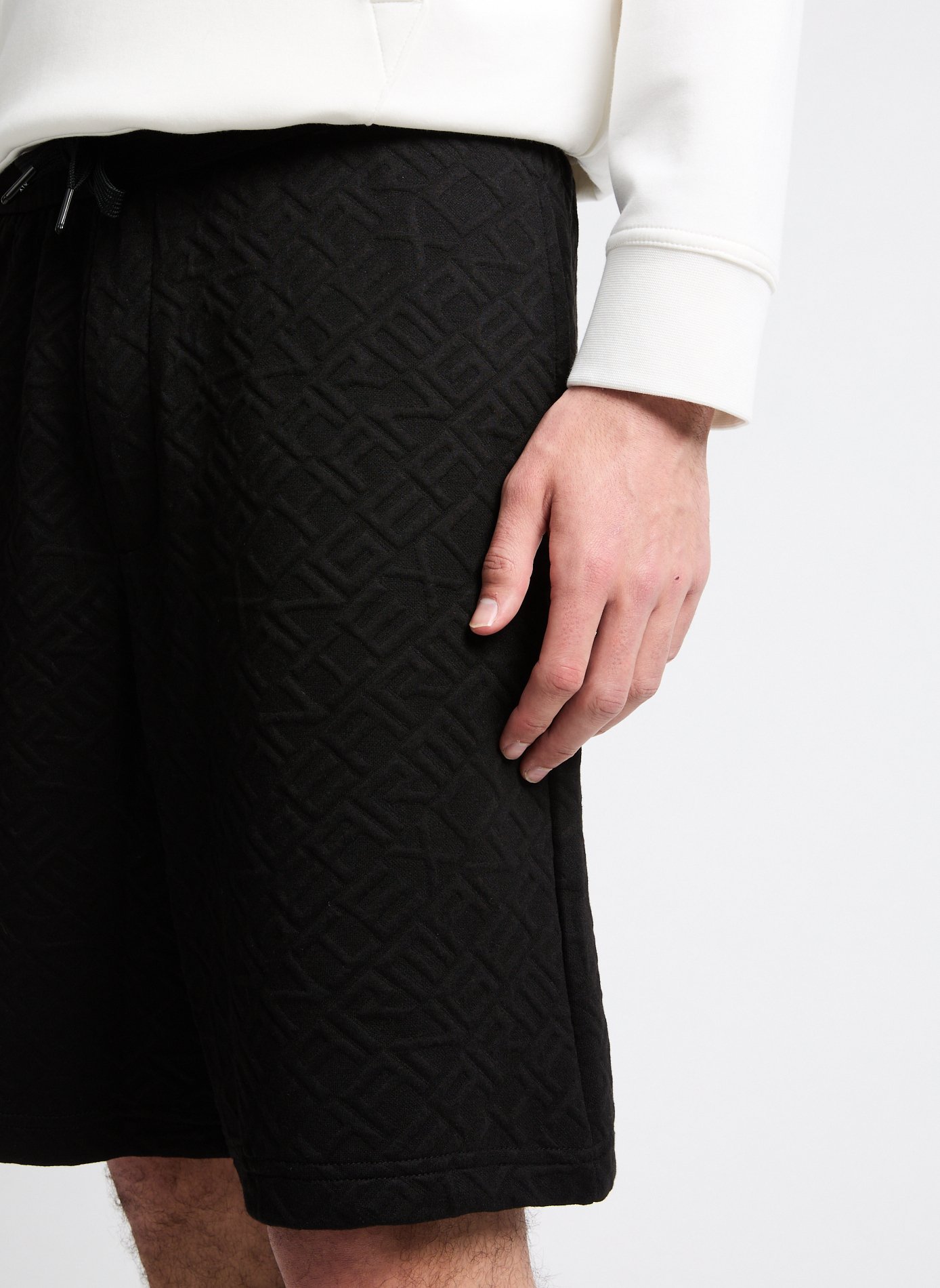 Cotton monogrammed shorts ARMANI EXCHANGE Black