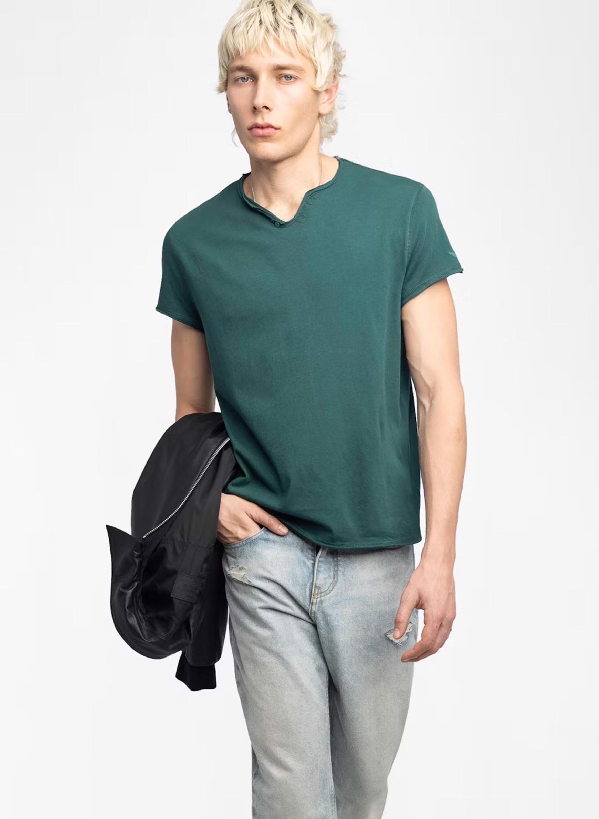 Tee-shirt droit en coton monastir ZADIG&VOLTAIRE Vert