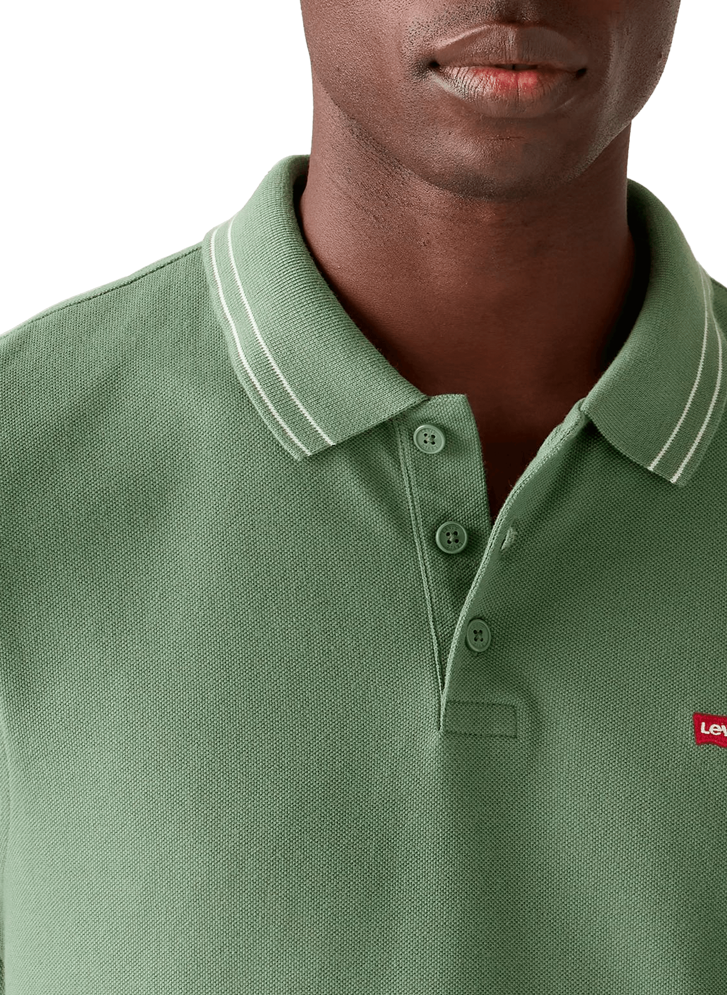 Solid color cotton piqué polo LEVI'S Green
