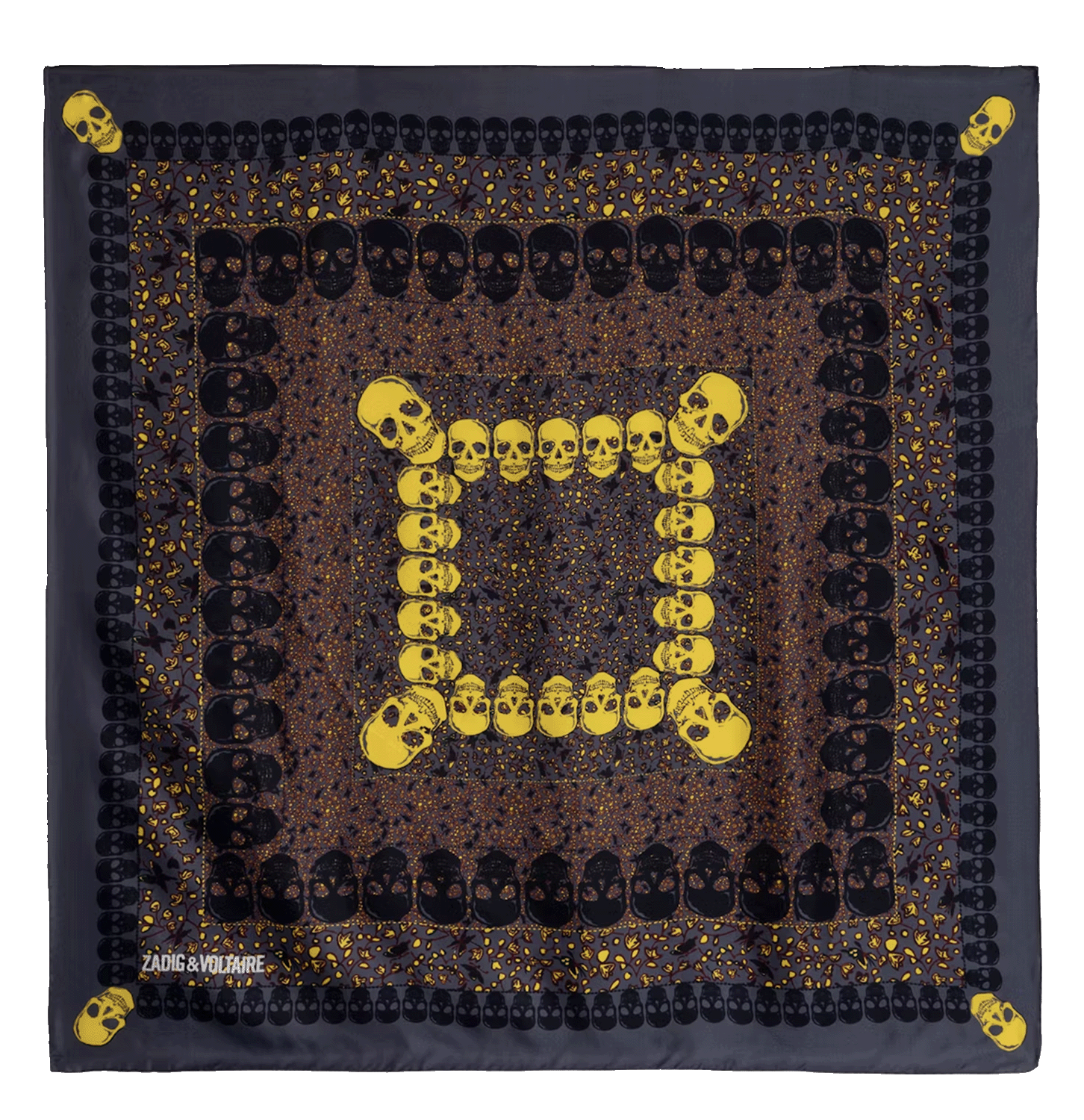 Foulard imprimé debbie 85 ZADIG&VOLTAIRE Gris