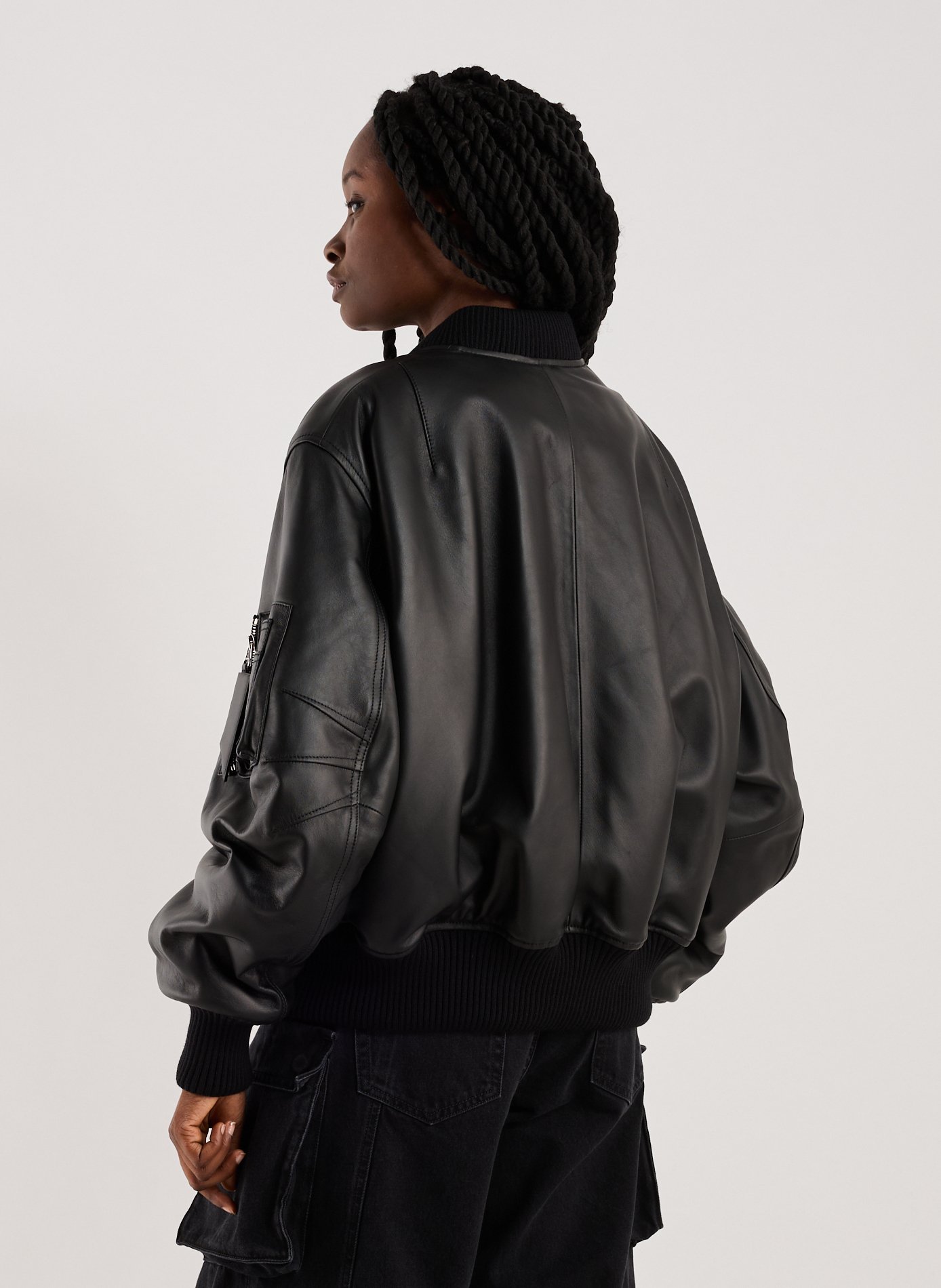 Lamb leather vest THE ATTICO Black