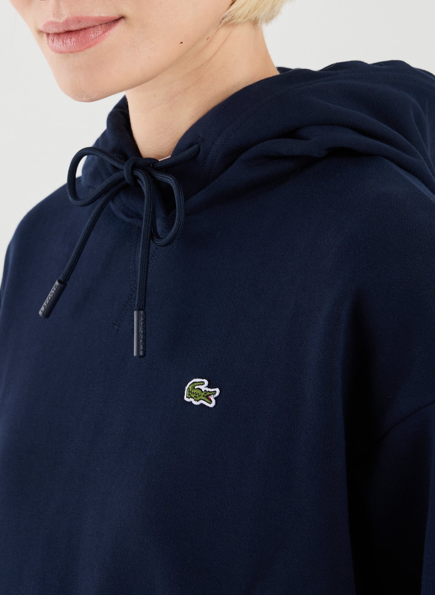 Cotton hoodie LACOSTE Blue