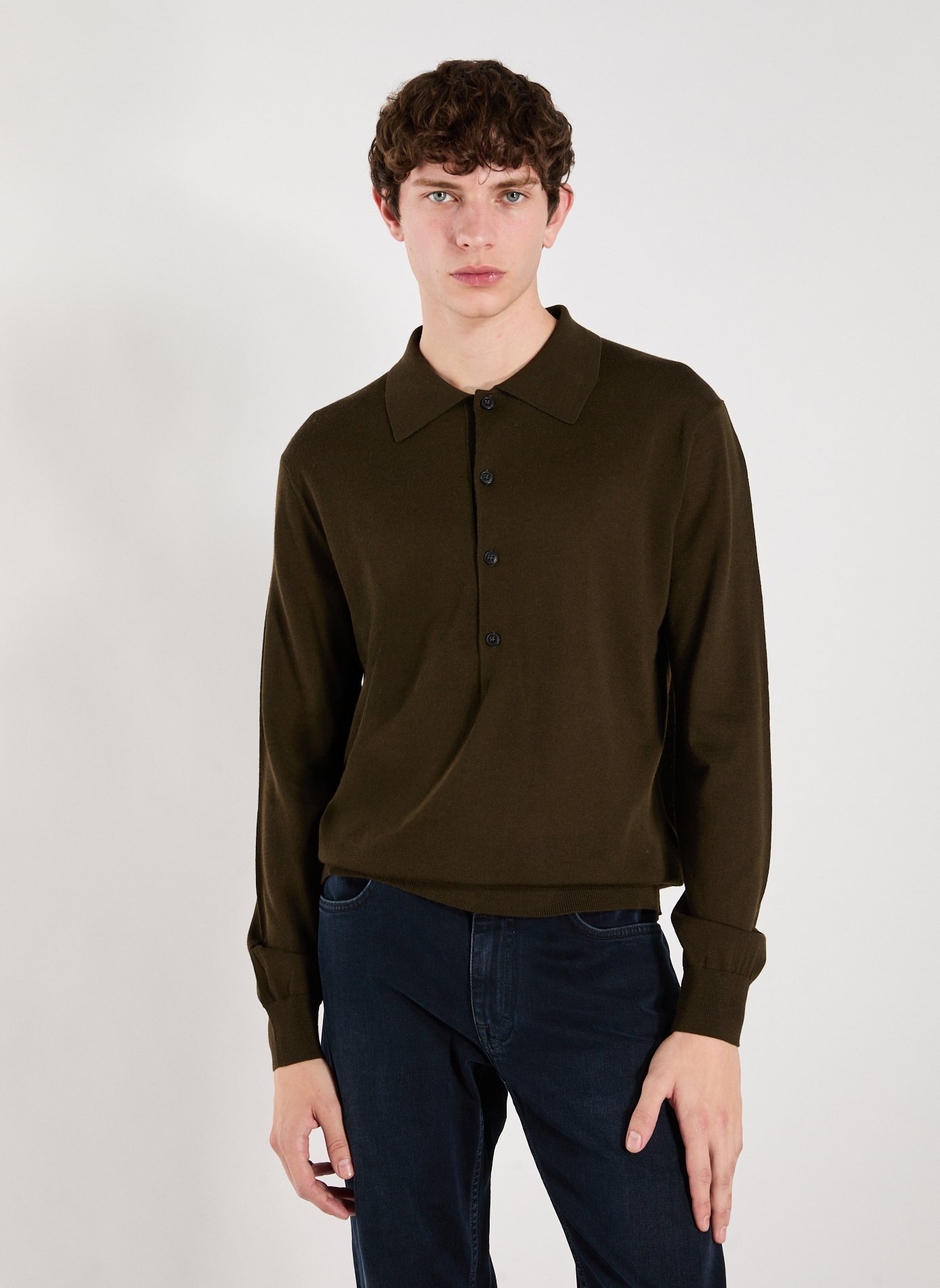 CLOSED Long-sleeved polo shirt Green