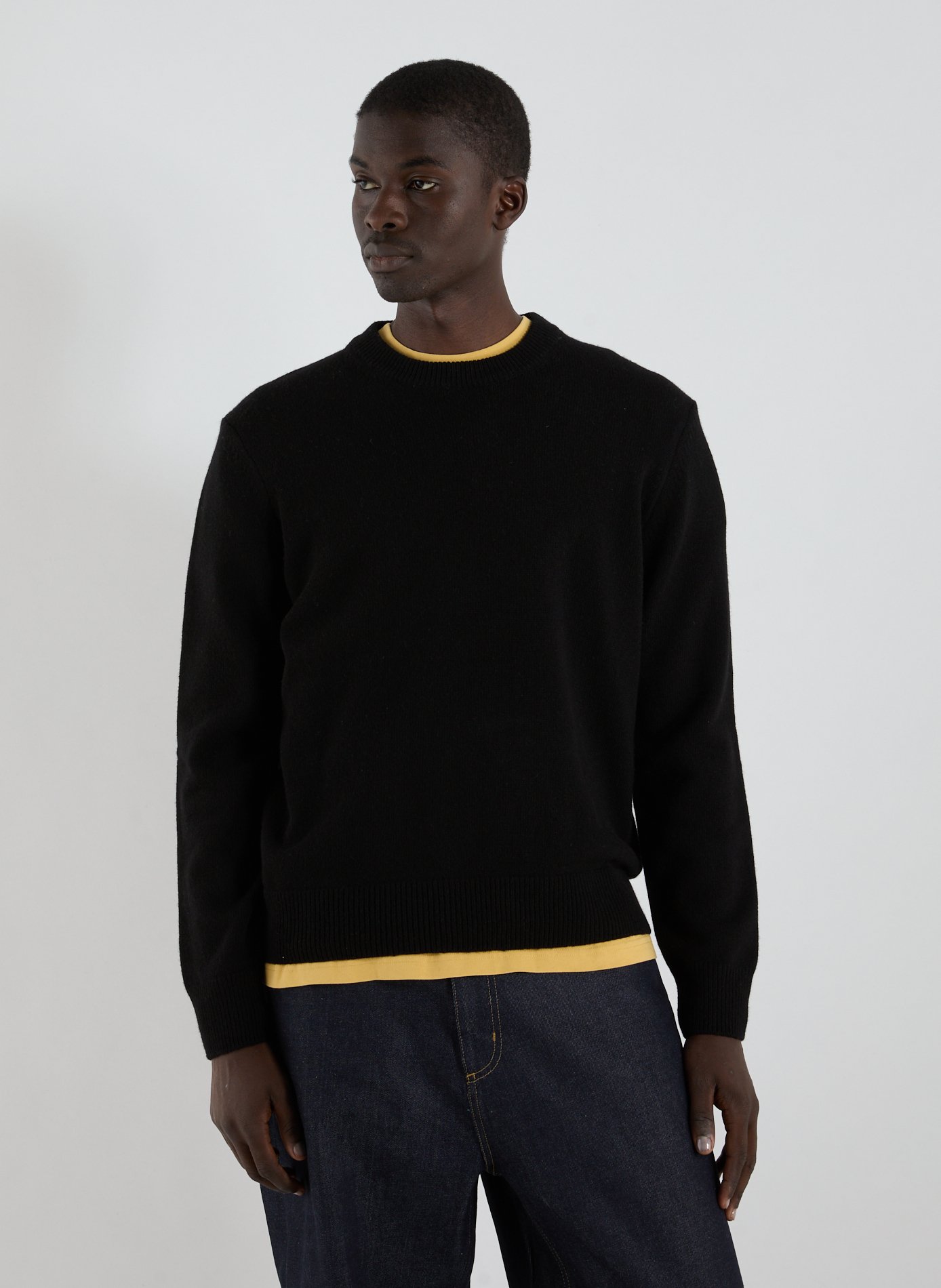 AIGLE Pull ample col rond en laine mélangée Noir