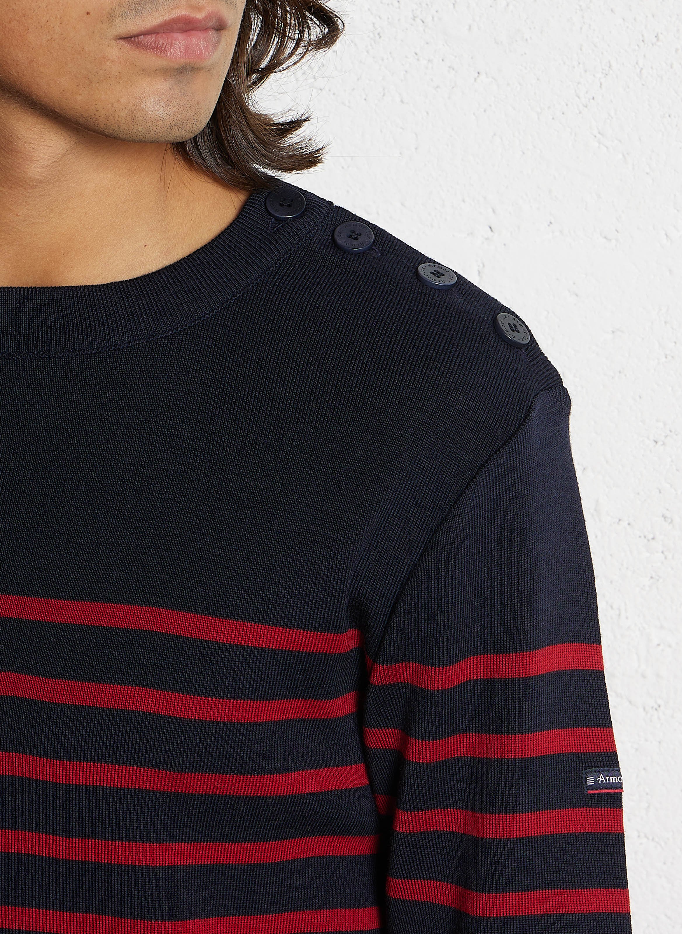 Pull col rond regular fit en laine goulenez ARMOR-LUX Bleu