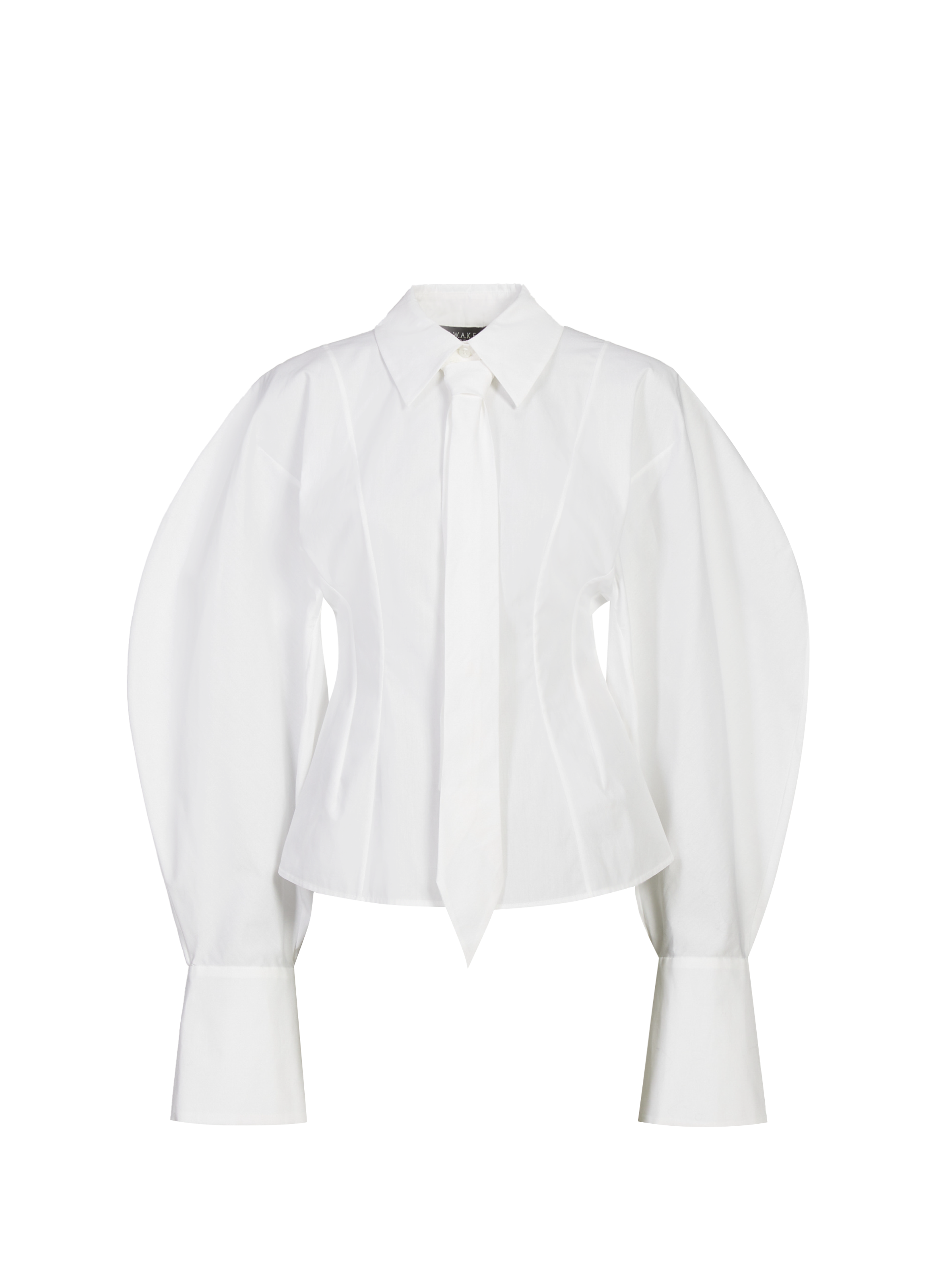 A.W.A.K.E. MODE Chemise cintrée à cravate en coton White