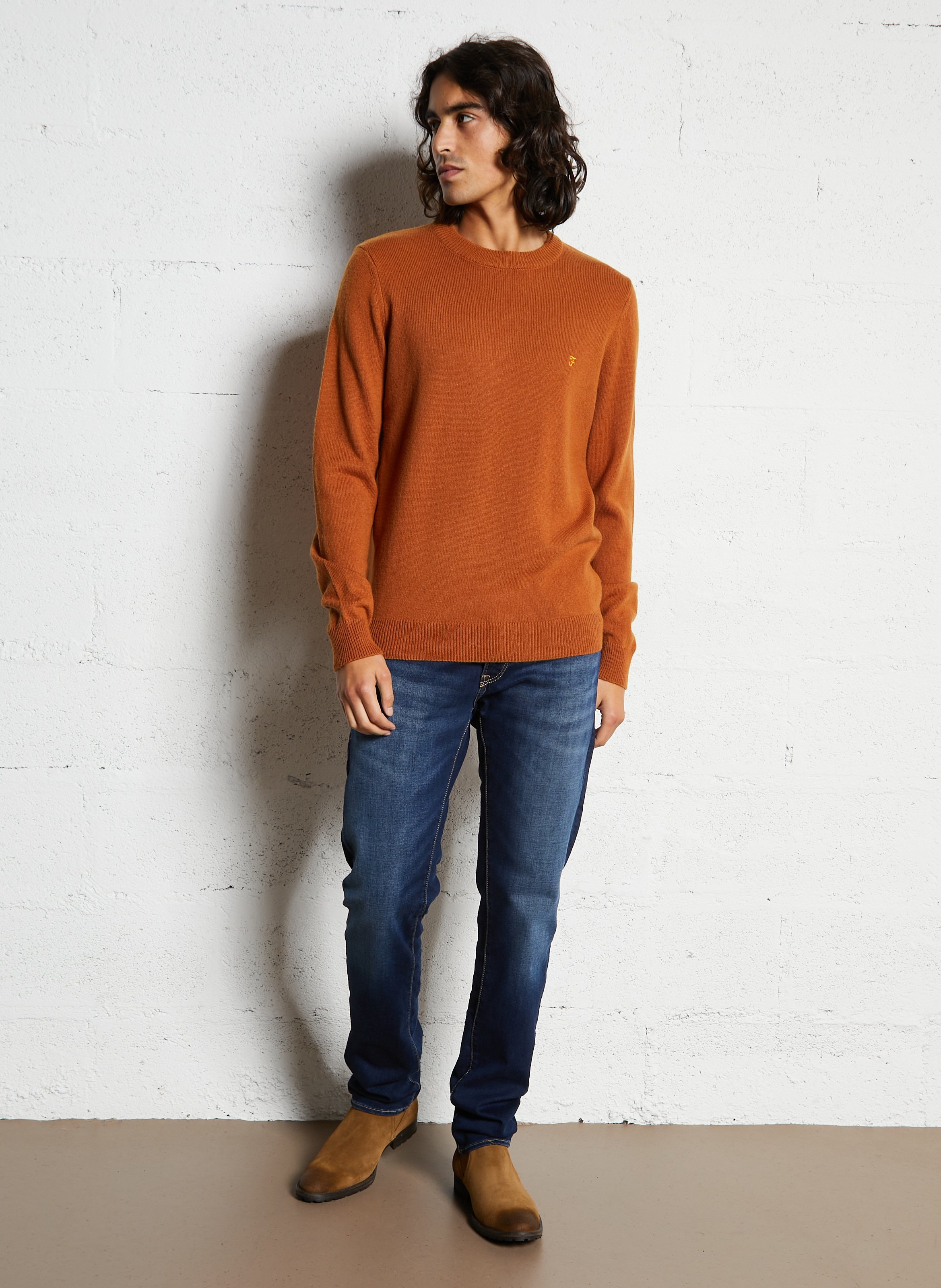 Bottines chelsea en cuir velours IKKS Jaune