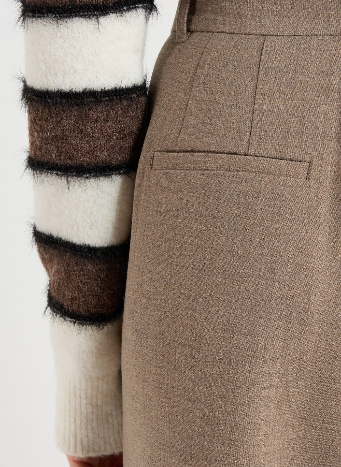 Straight wool-blend trousers  SANDBEIGE Beige