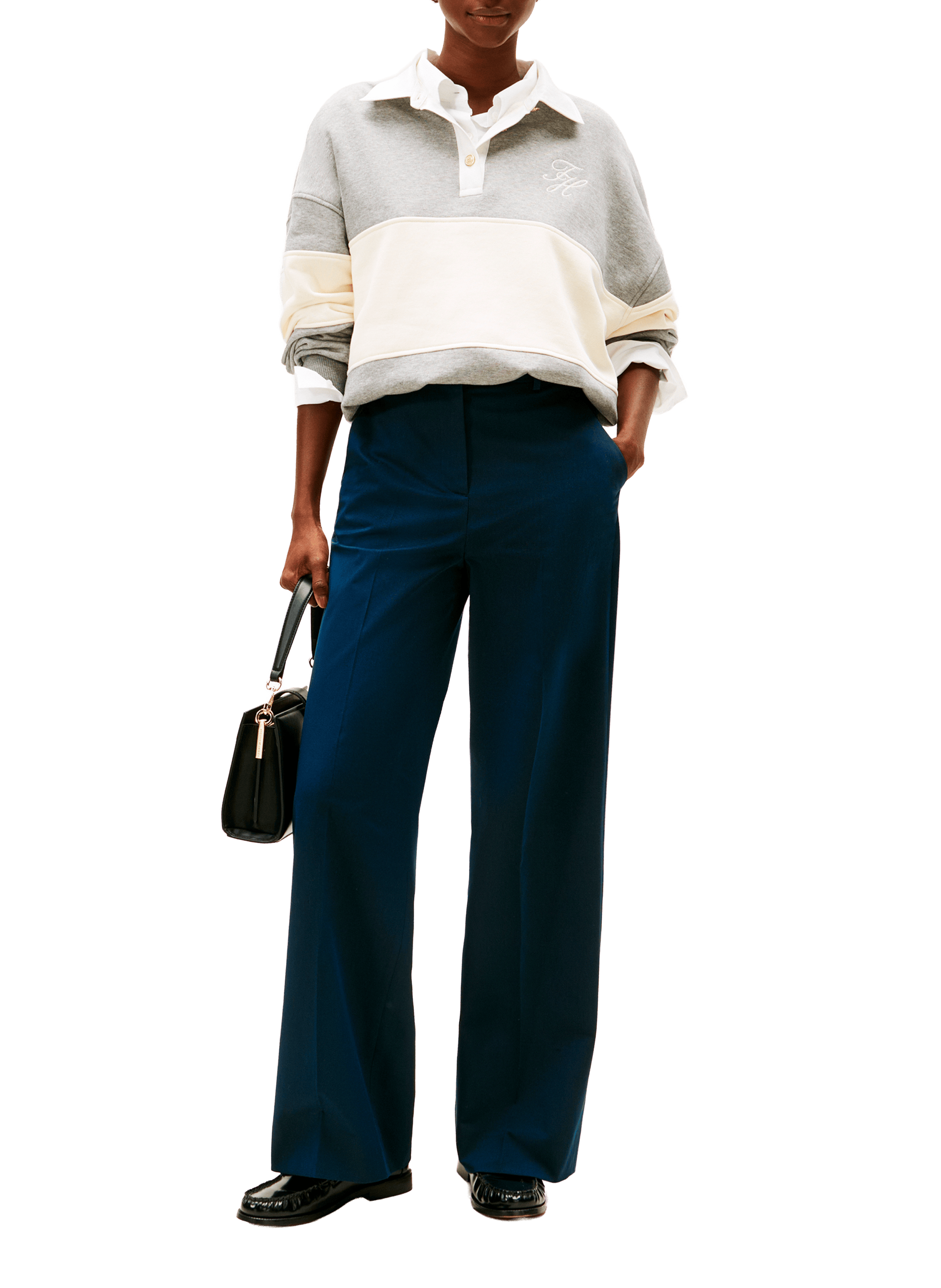 Pantalon jambes larges TOMMY HILFIGER Bleu