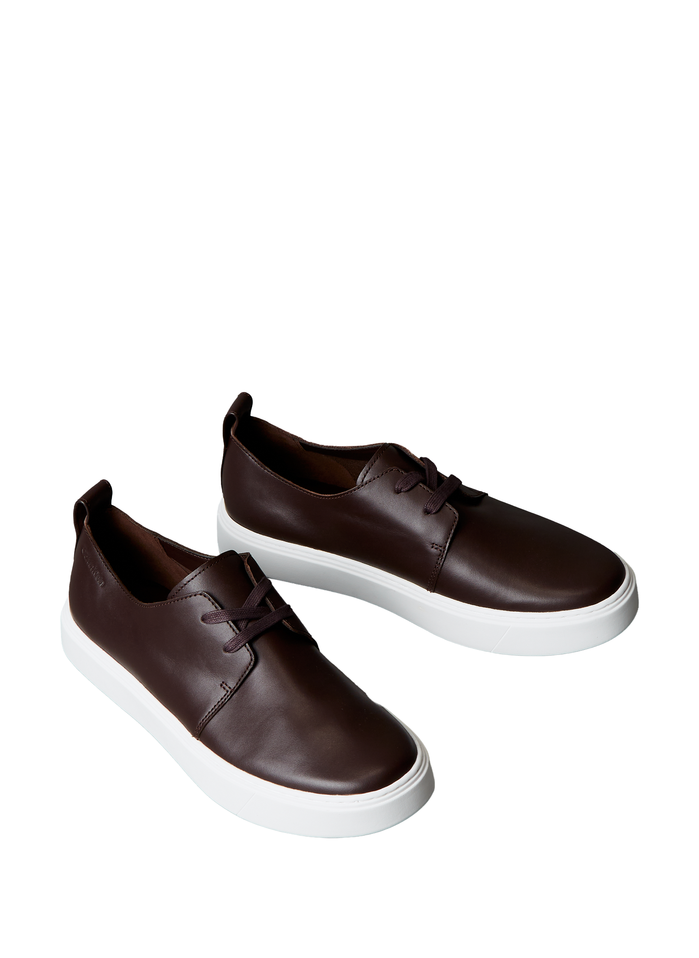 Baskets basses en cuir lisse CALVIN KLEIN Rouge