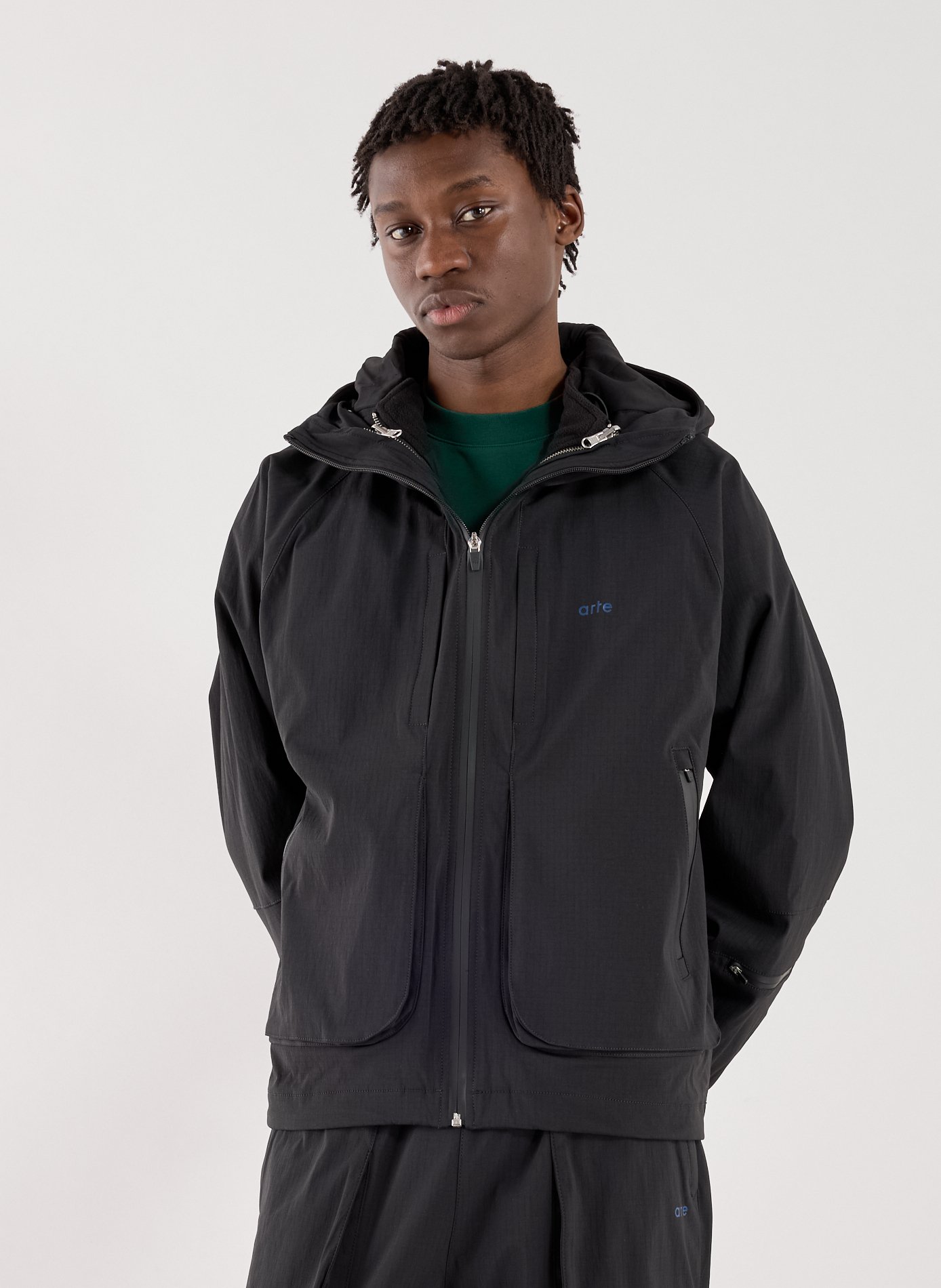 Plain hooded jacket ARTE ANTWERP Black