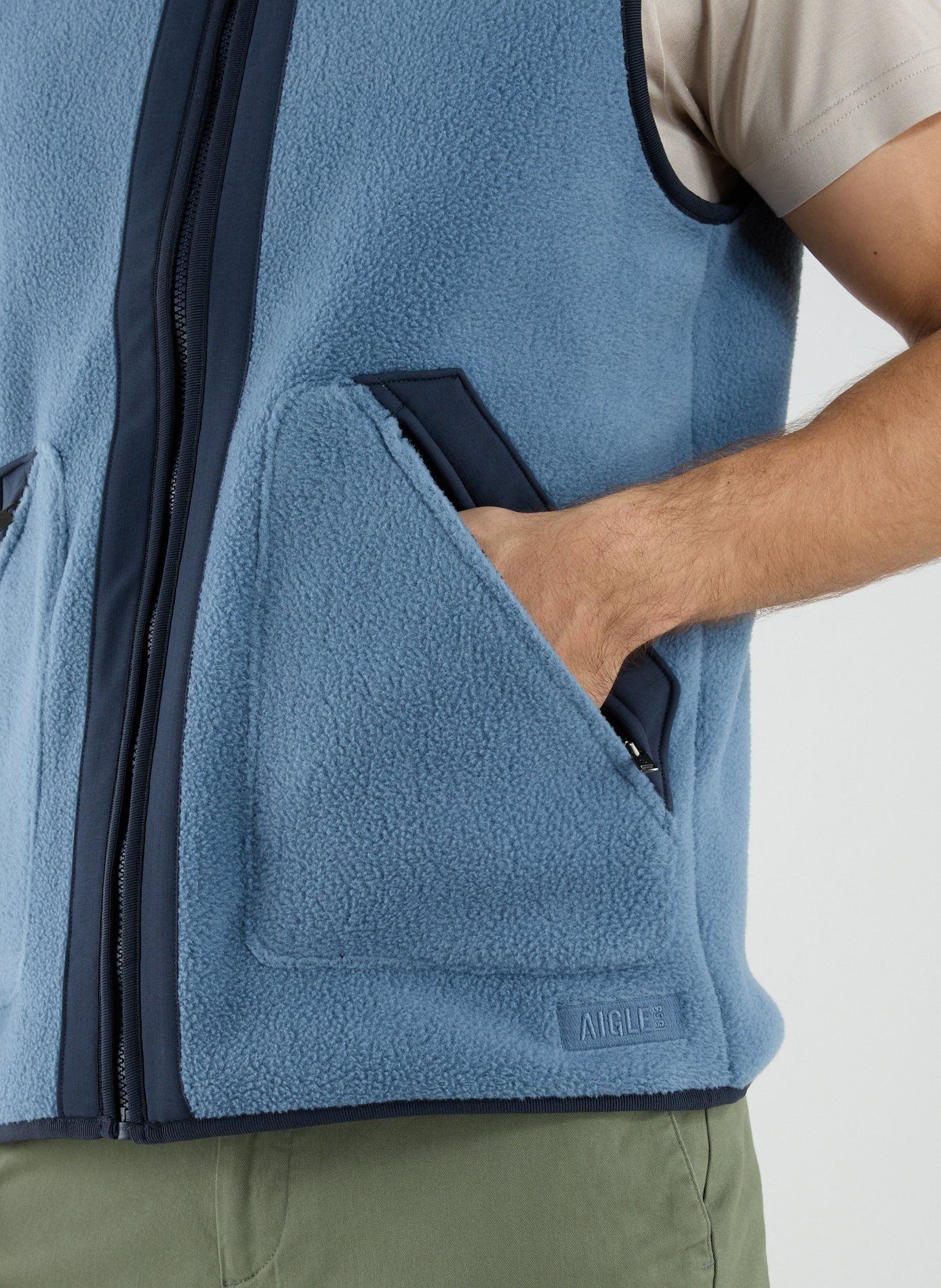 Reversible sherpa sleeveless jacket T-KIT. AIGLE Blue