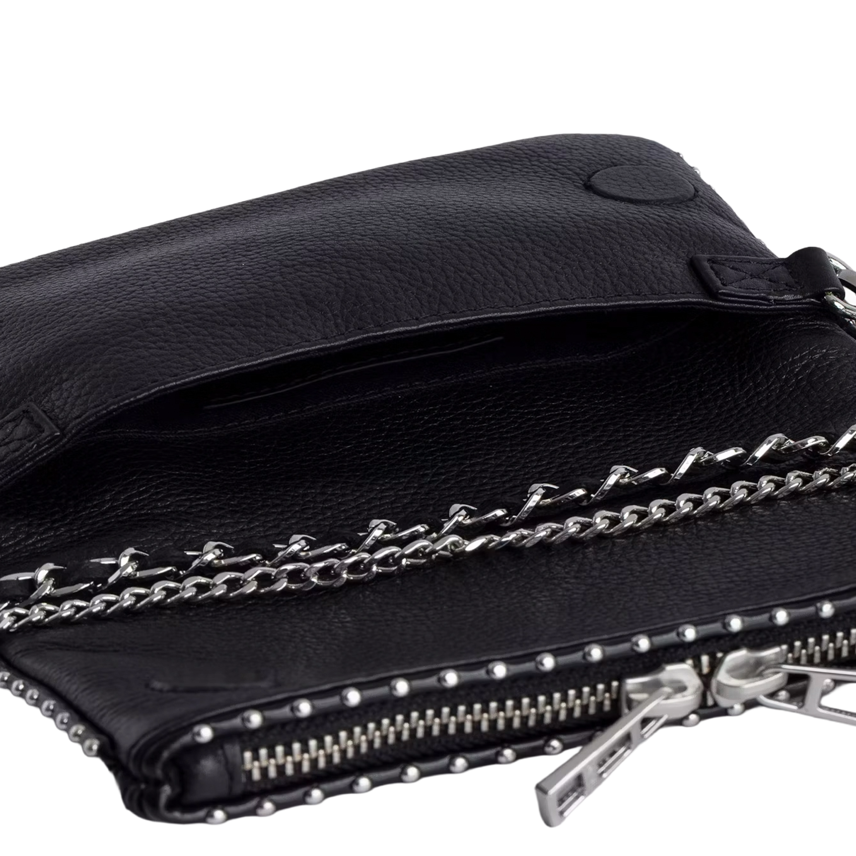 Pochette en cuir grainé rock nano ZADIG&VOLTAIRE Noir