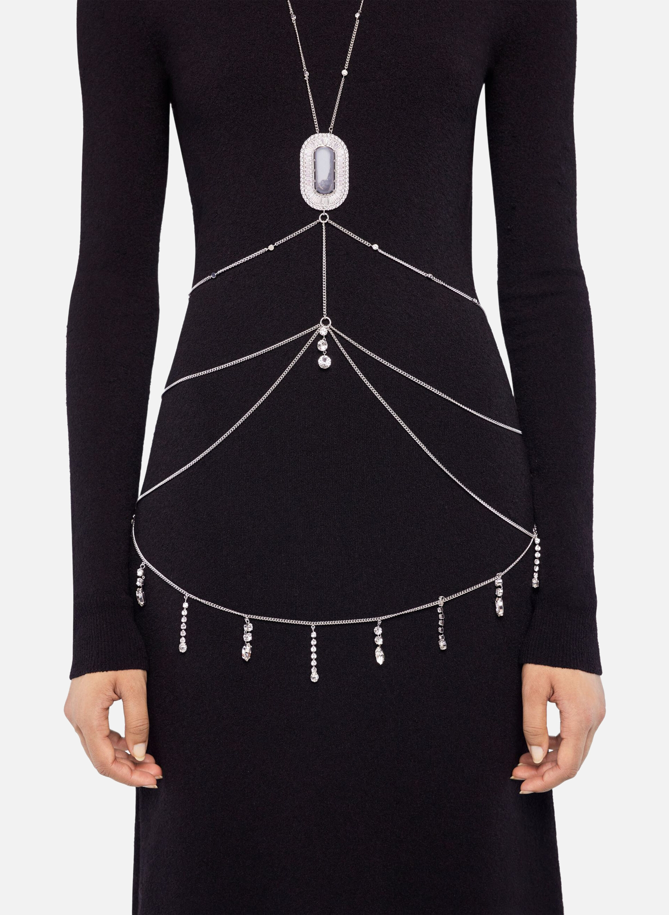Chaîne de corps en strass RABANNE Argent