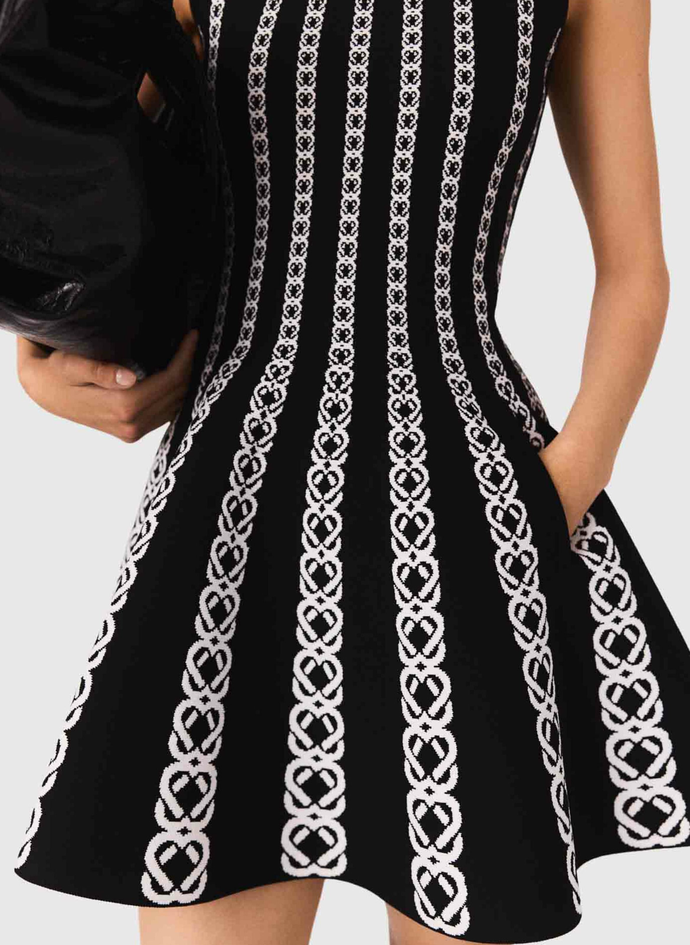 Robe courte en maille jacquard MAJE Blanc