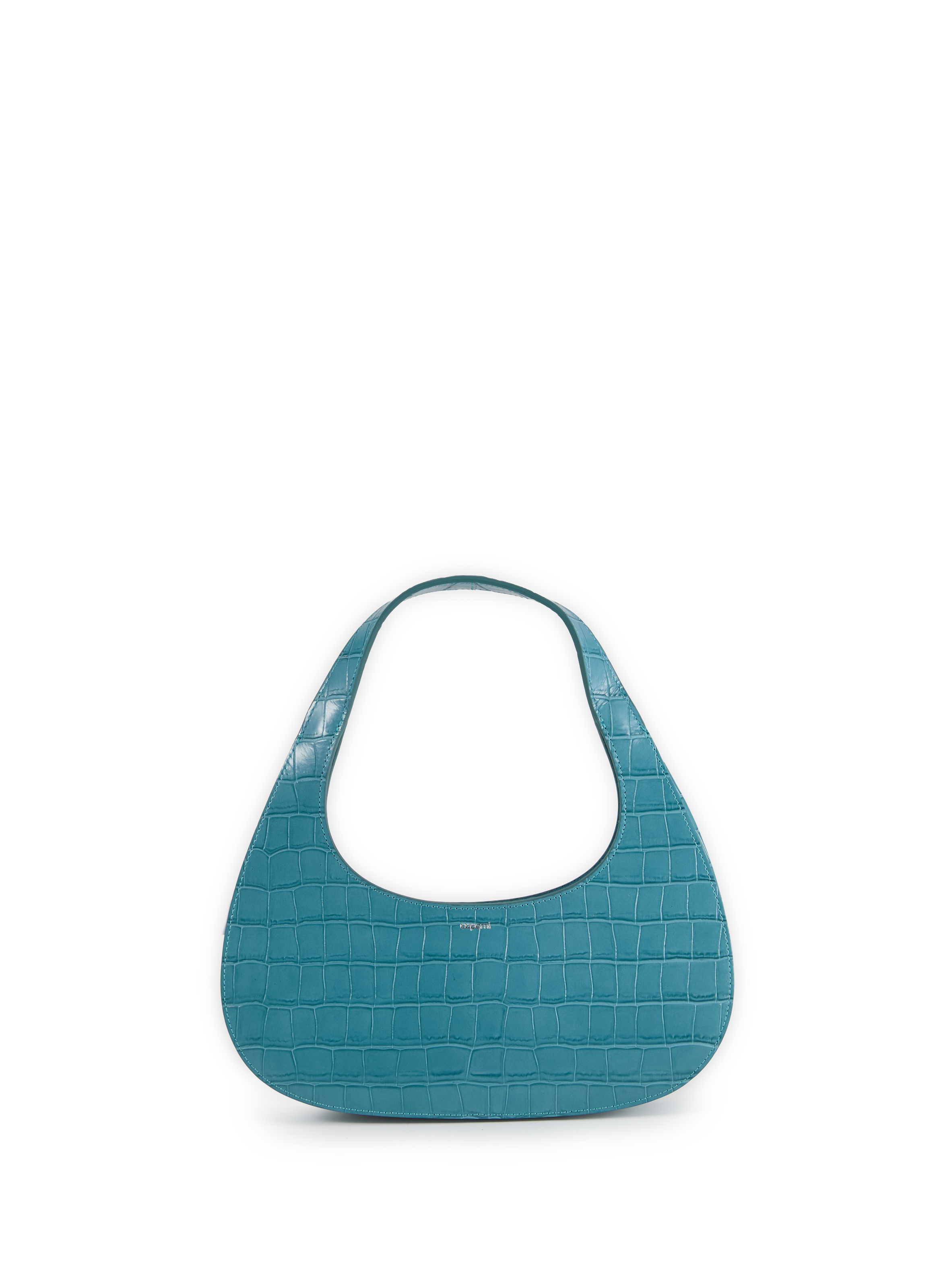 Sac porté épaule Loop Swipe croco en cuir de vache COPERNI Bleu
