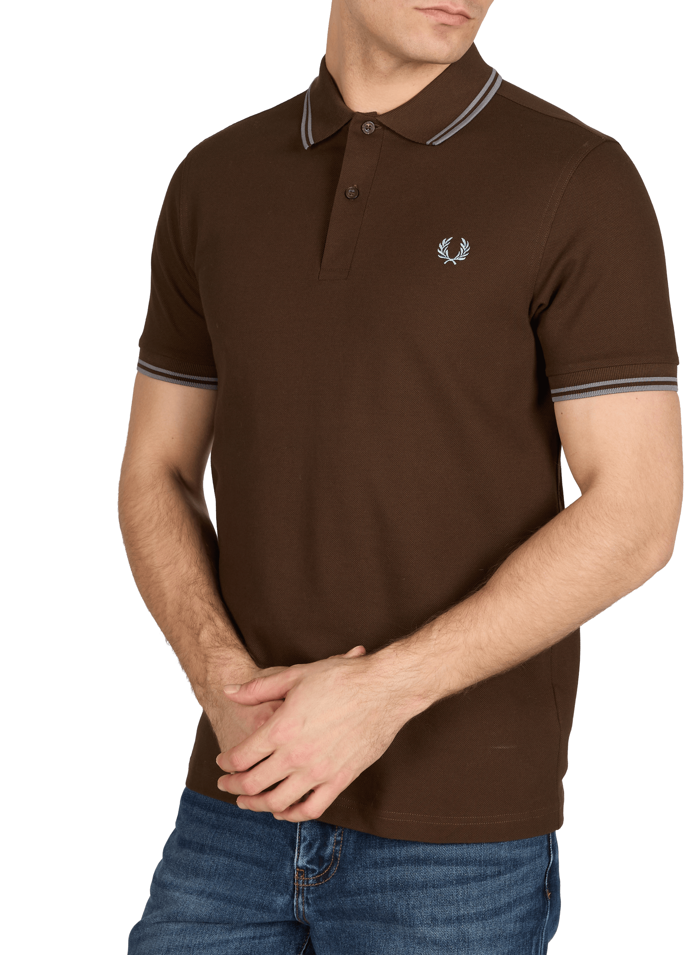 Polo à manches courtes en coton FRED PERRY Marron