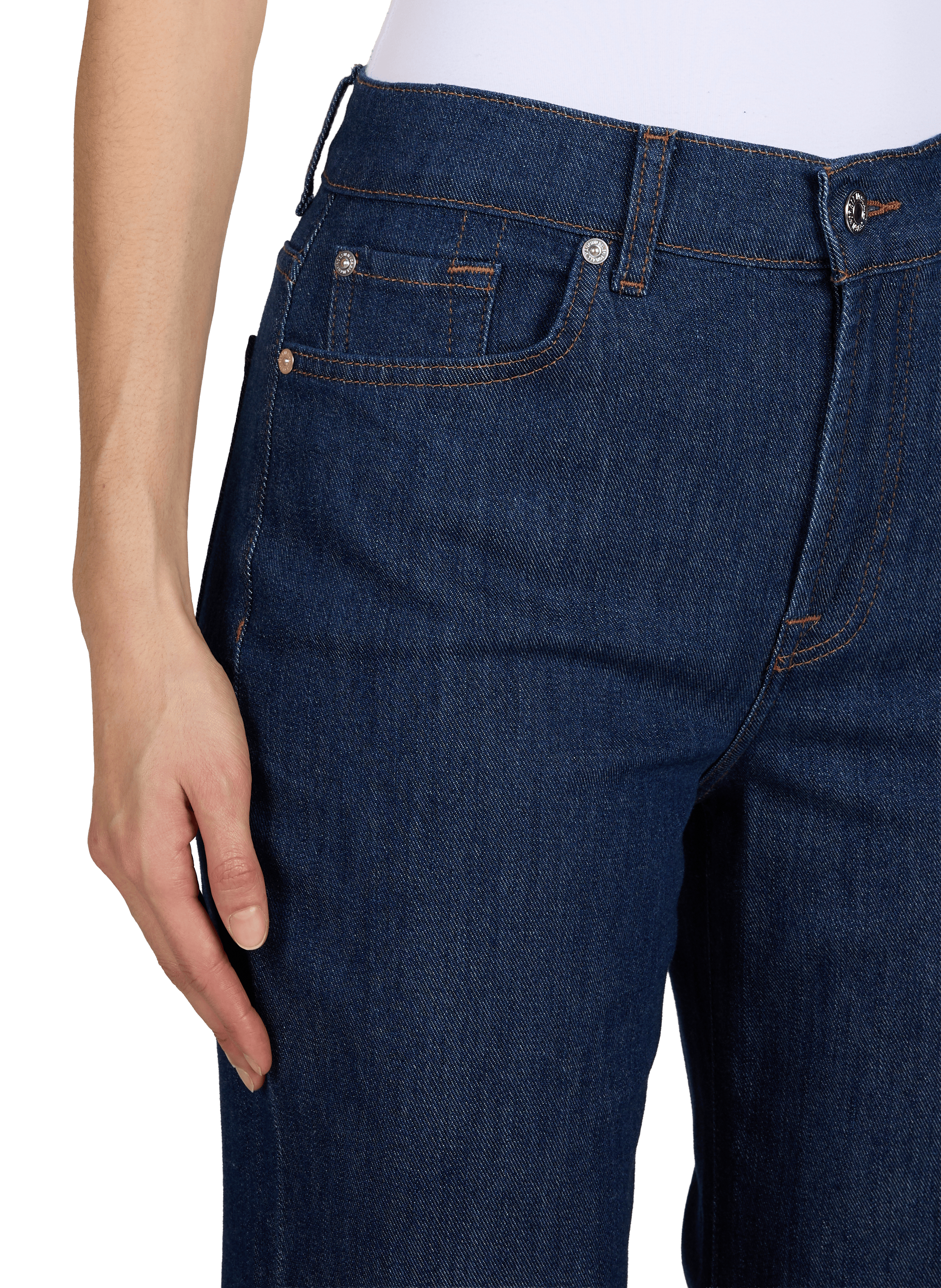 Jean droit Retro Flare Halona en coton mélangé 7 FOR ALL MANKIND Bleu