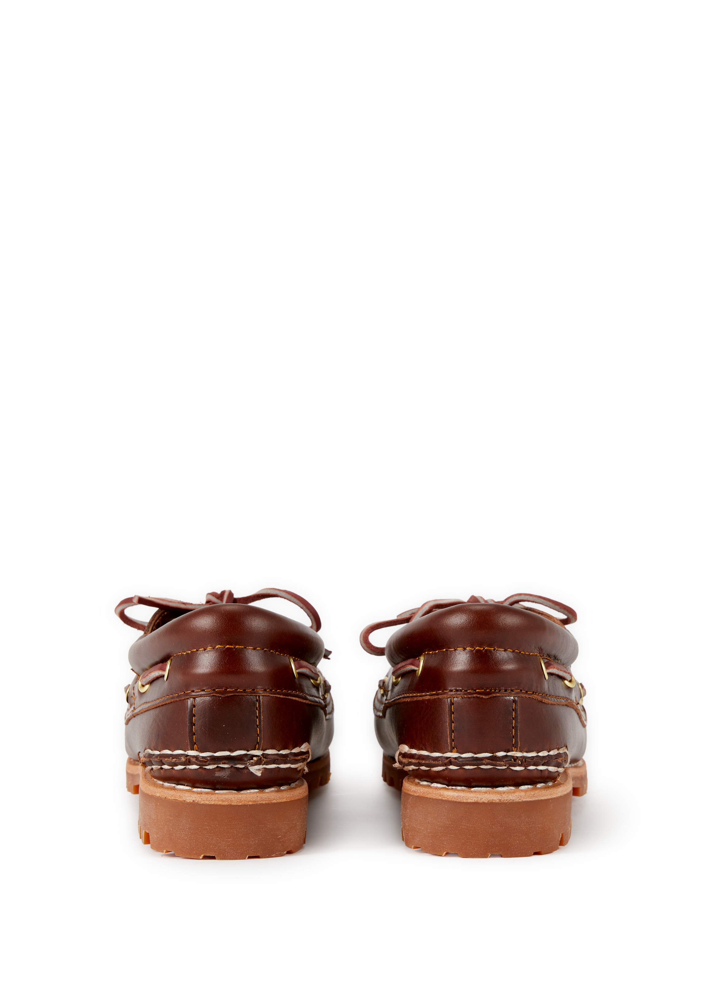 Serrated leather boat shoes TIMBERLAND Brown