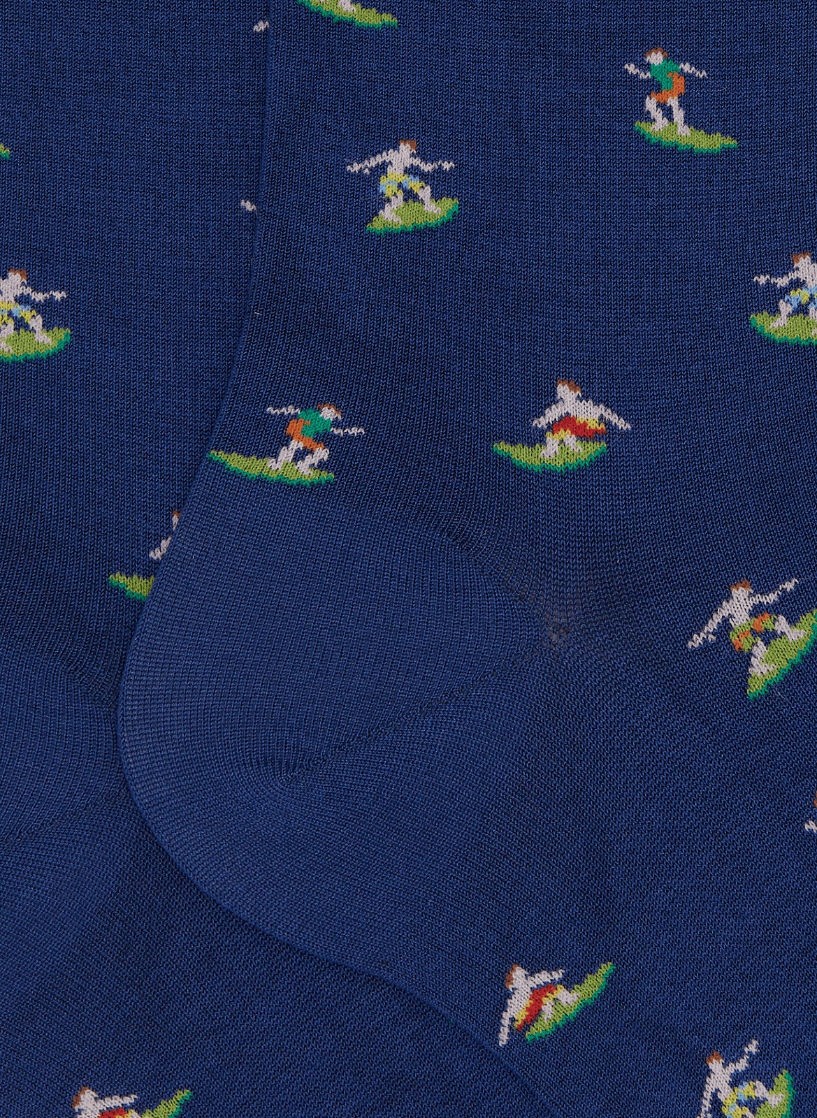 Mid-calf socks sailboats in blended cotton DORÉ DORÉ Blue