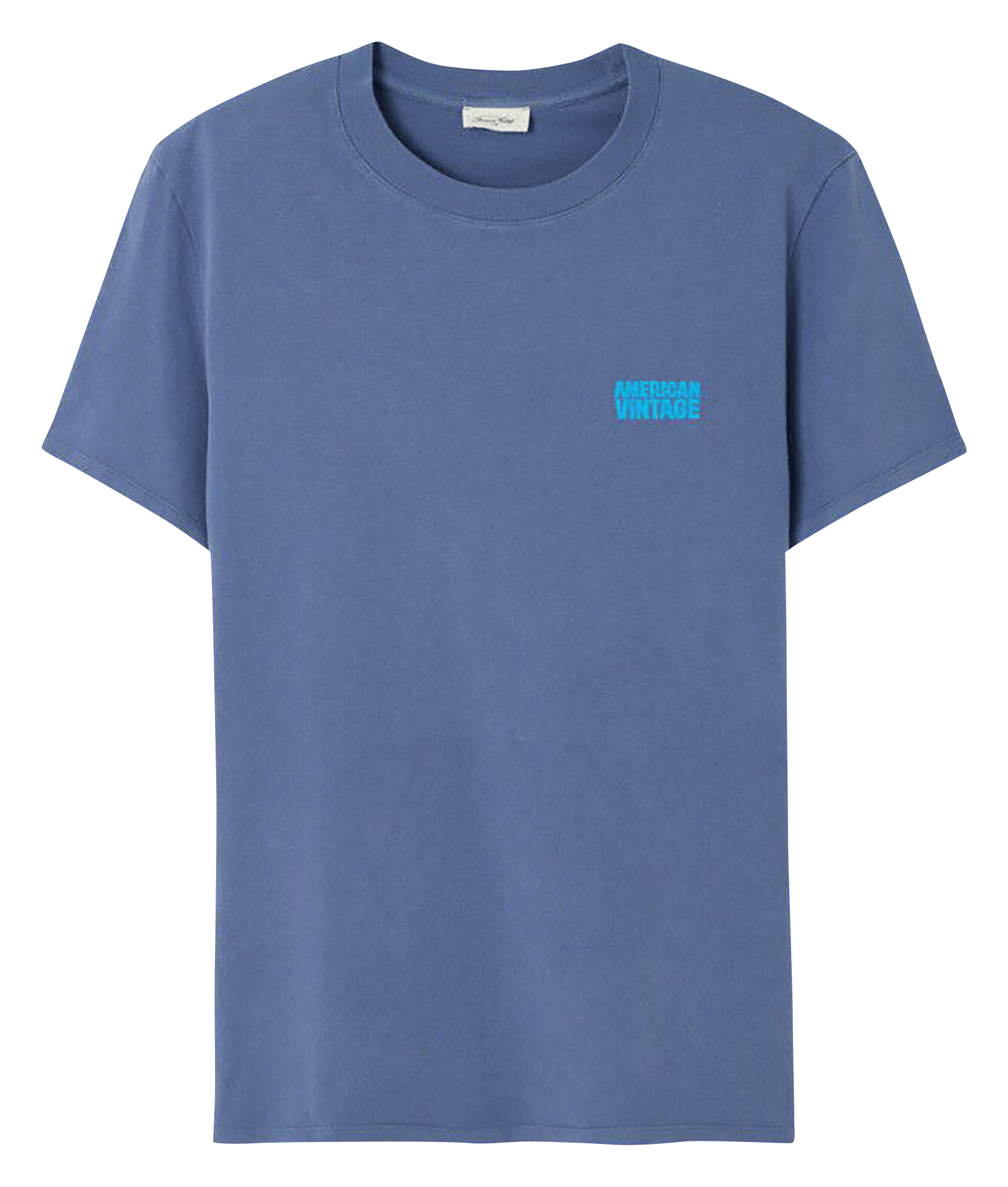 Tee-shirt droit col rond en coton ykobow AMERICAN VINTAGE Bleu