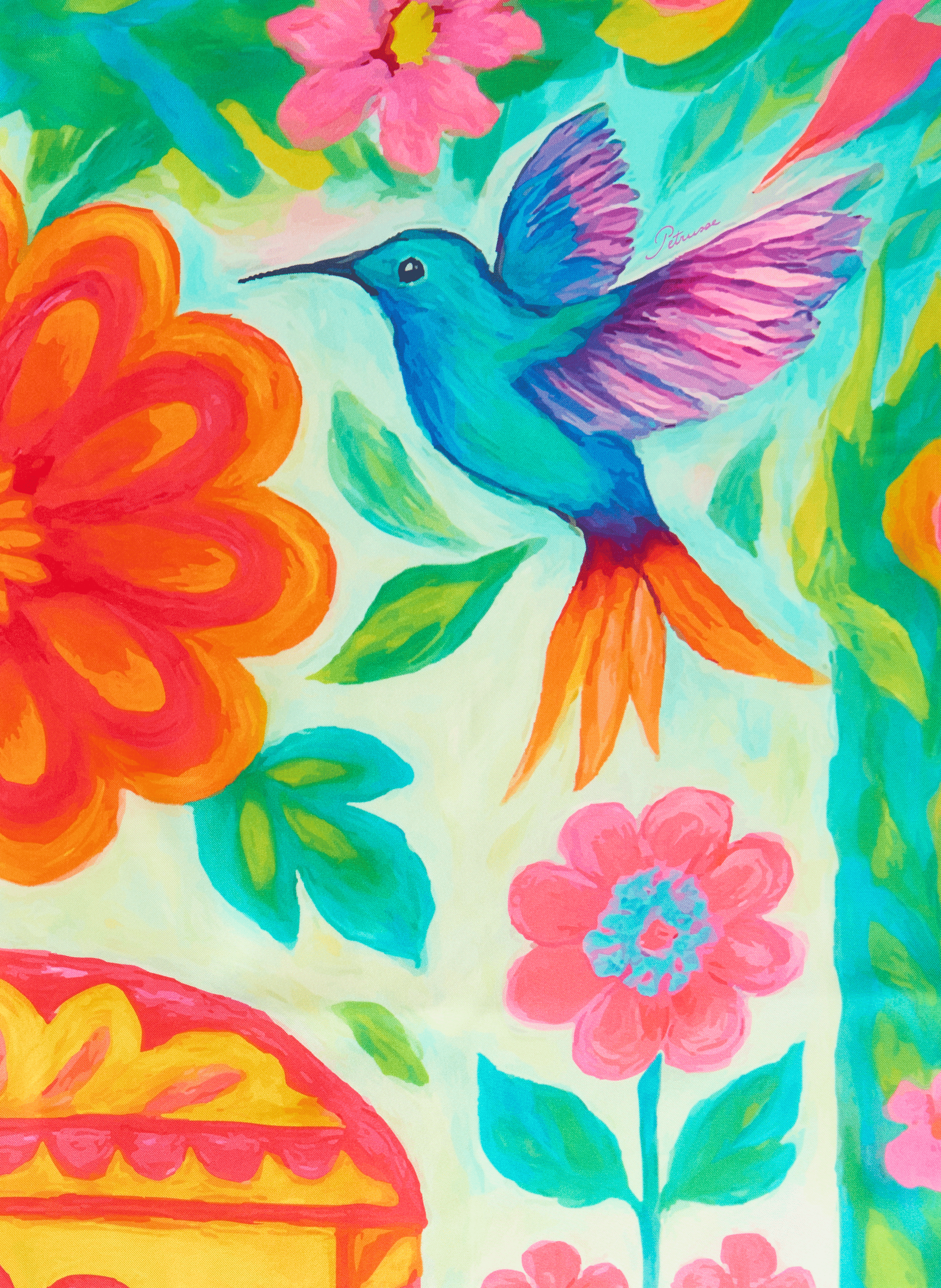 Foulard imprimé en soie PETRUSSE Rose